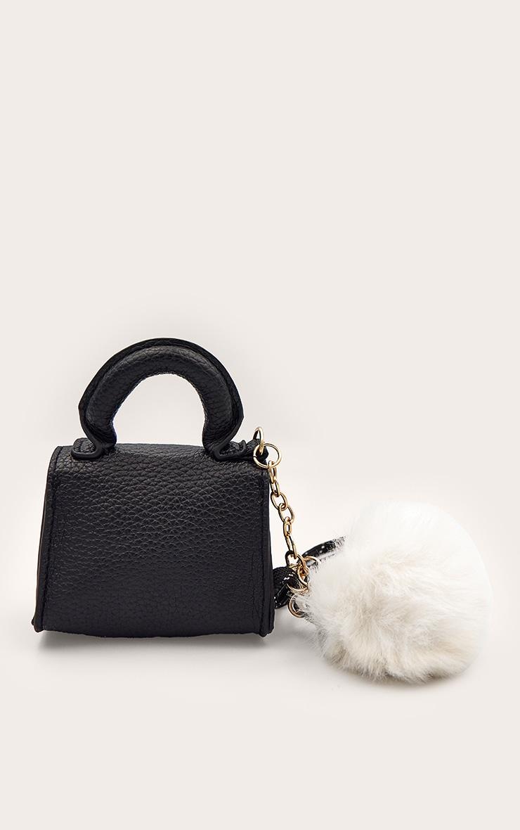 Black Mini Bag And Pom-pom Bag Charm Product Image