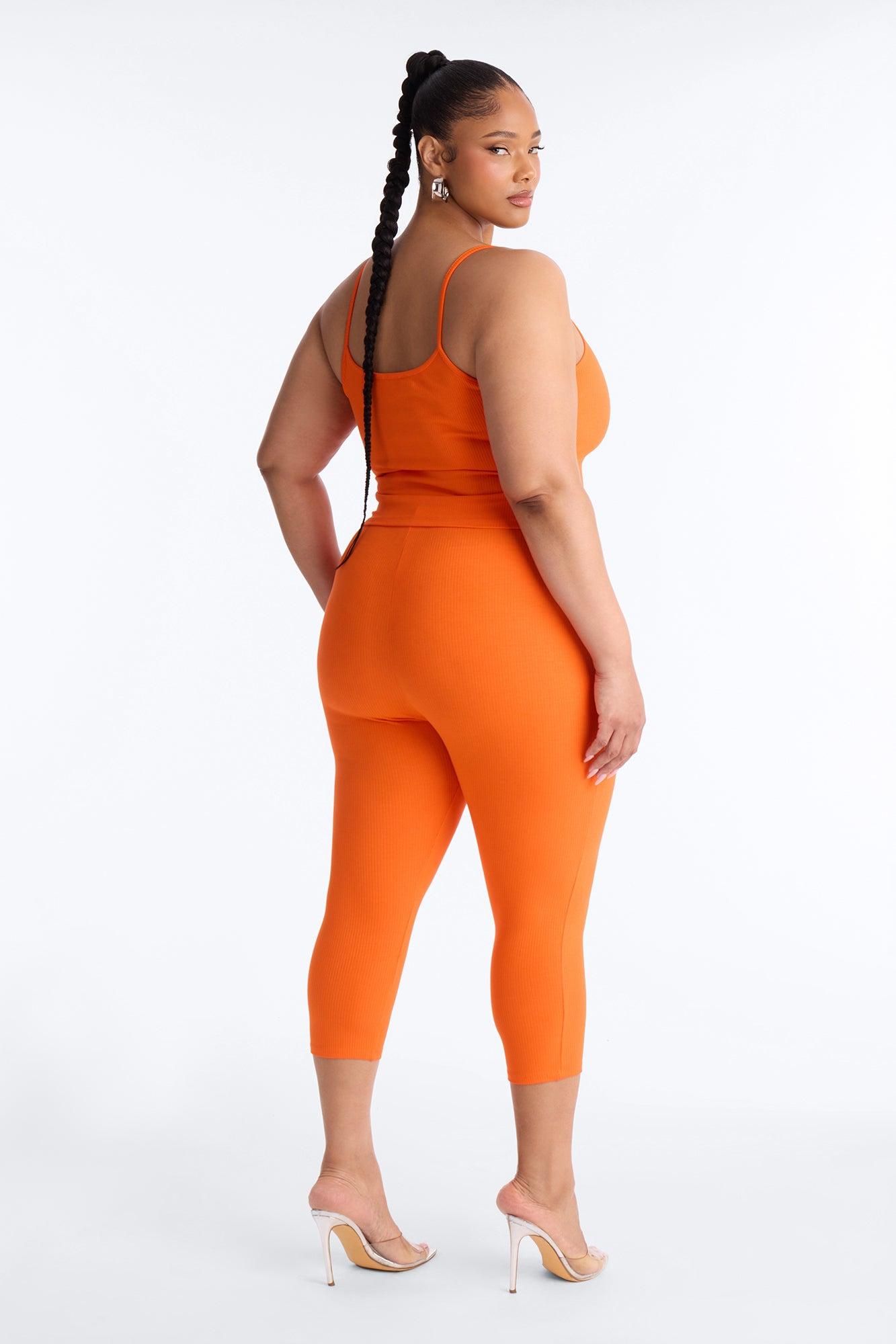Stirling Snatched Capri Pant Set - Orange Female Product Image