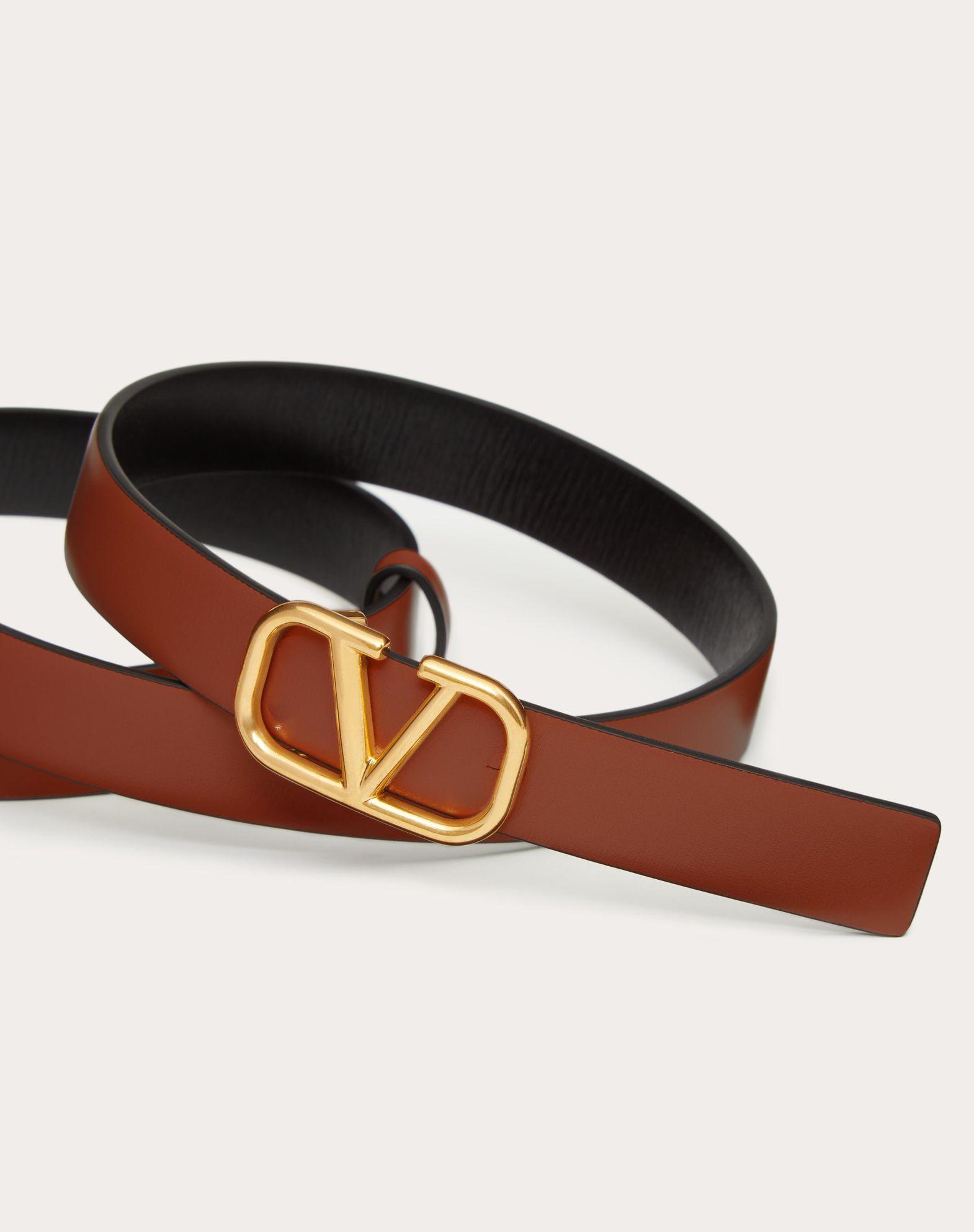 Reversible Vlogo Signature Belt In Glossy Calfskin 20 Mm Product Image