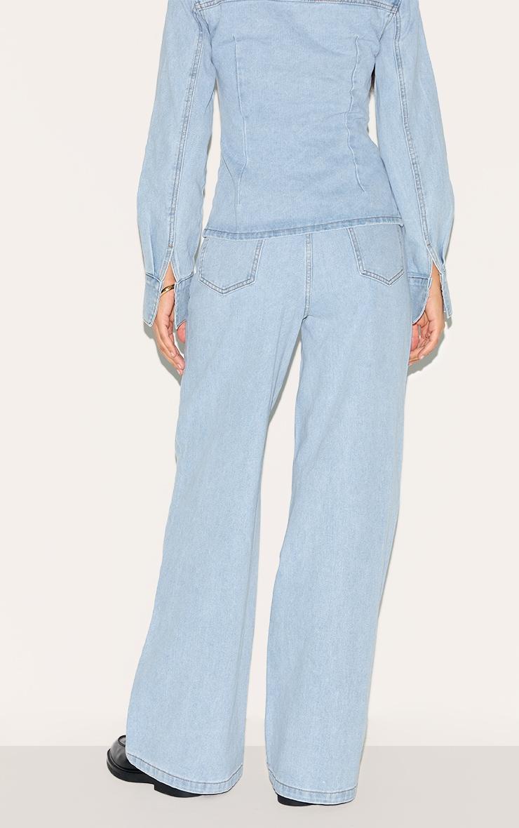 Tall Light Blue Wash High Waist Wide Leg Jeans Product Image