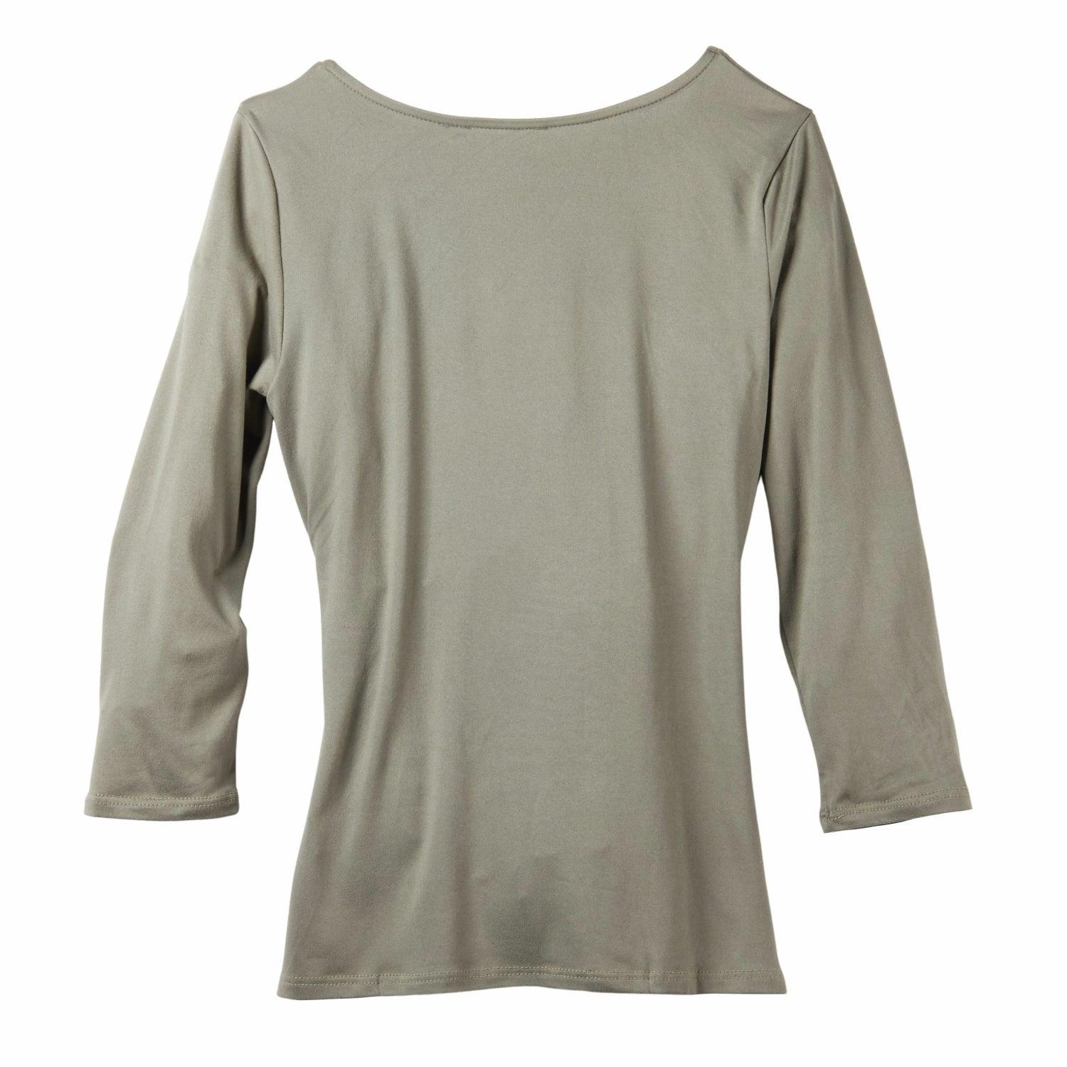 Inner Beauty Solid 3/4 Sleeve Surplice Front V-Neck Top Product Image