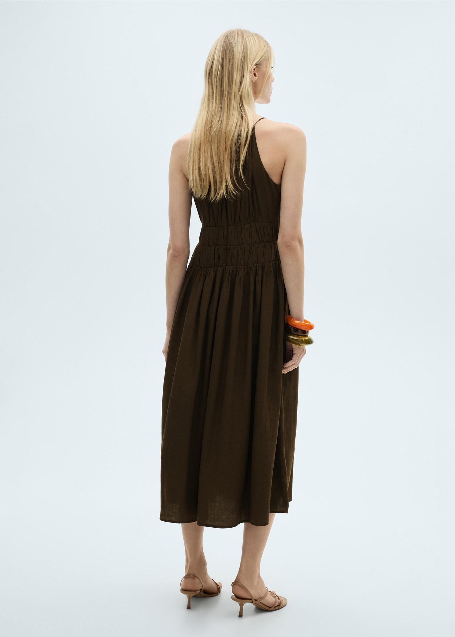 Midi-dress with gathered waist - Women | MANGO USA Product Image