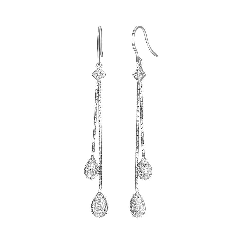 Sterling Silver Diamond Accent Linear Drop Earrings, Women's, White Product Image