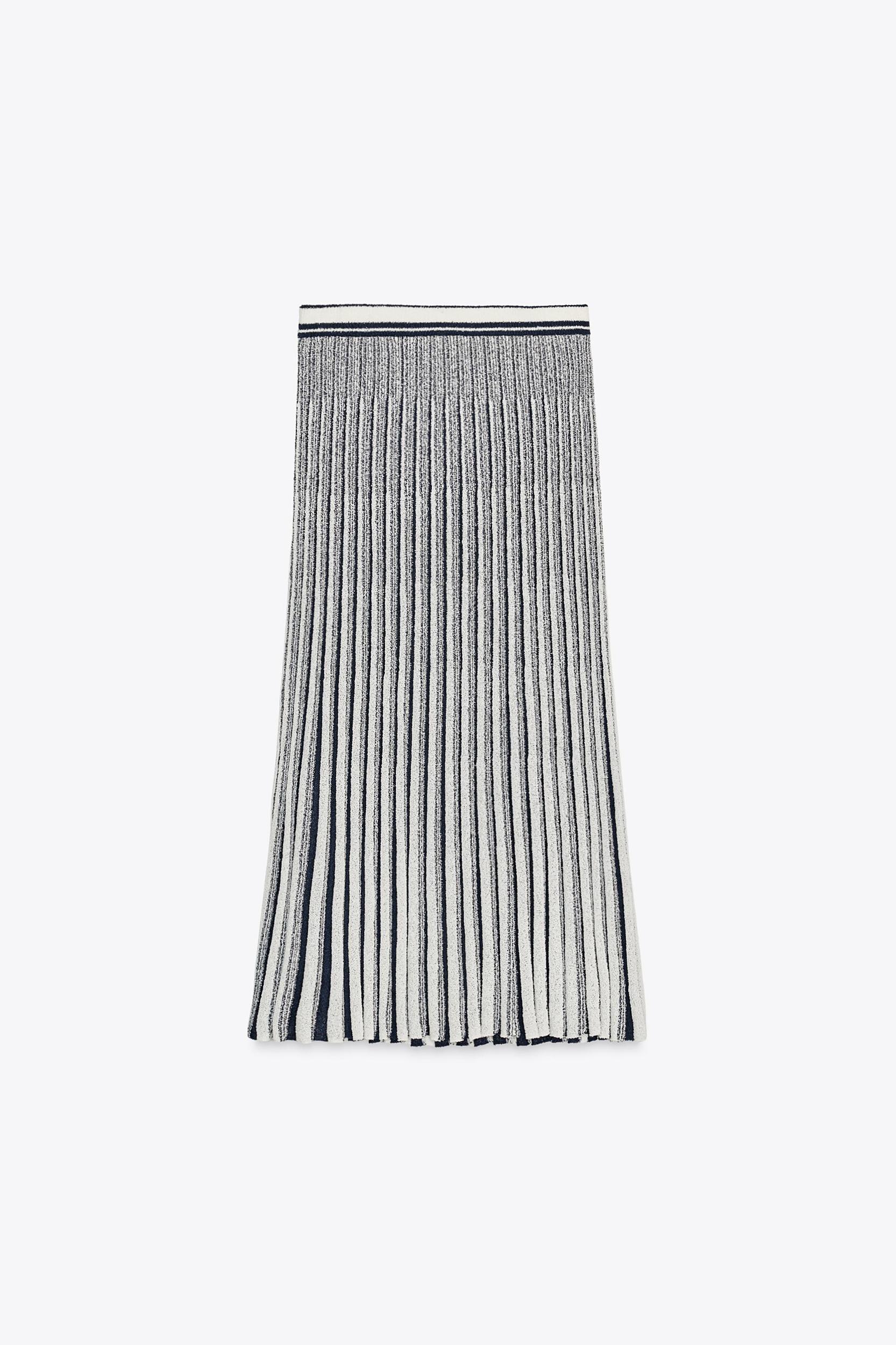 STRIPED CUT-OUT KNIT SKIRT Product Image