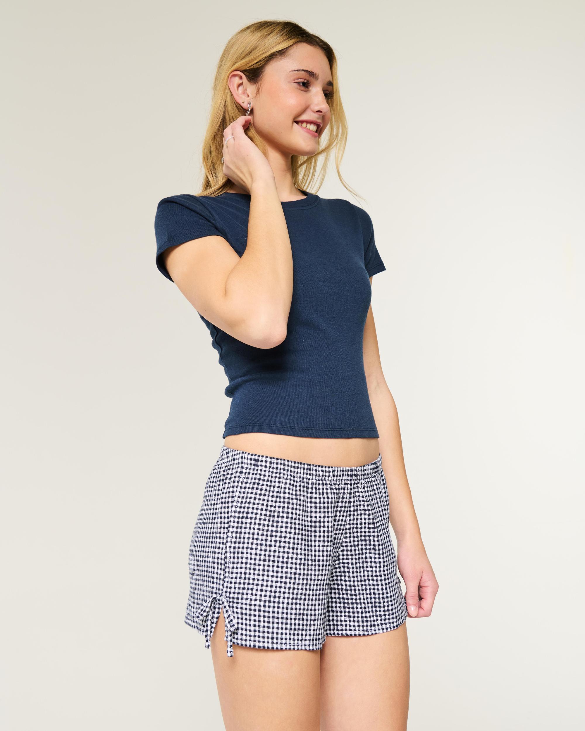 Linen-Blend Side Bow Soft Shorts Product Image