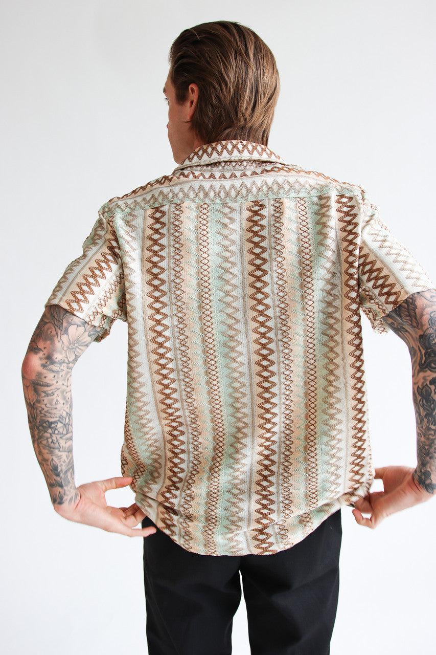 Zig Zag Woven Button Up Shirt Product Image