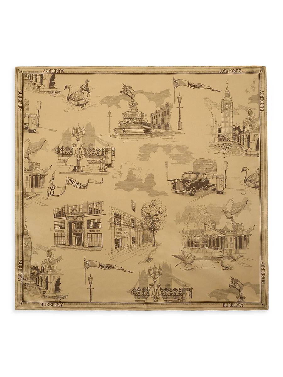 Womens London Landmarks Silk Scarf Product Image