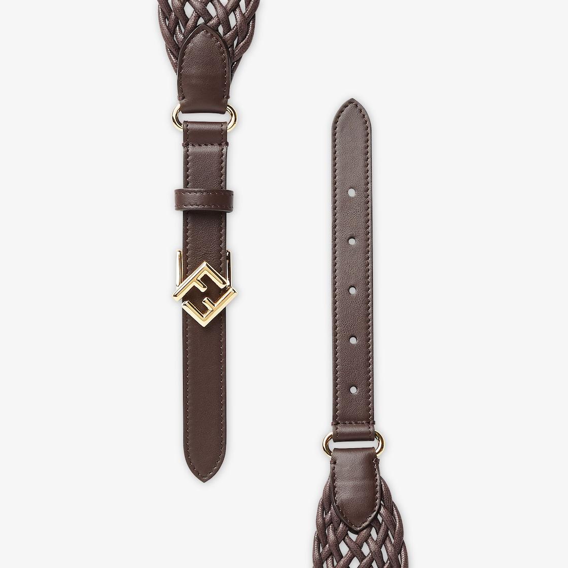 FF Diamonds BeltBrown leather belt Product Image