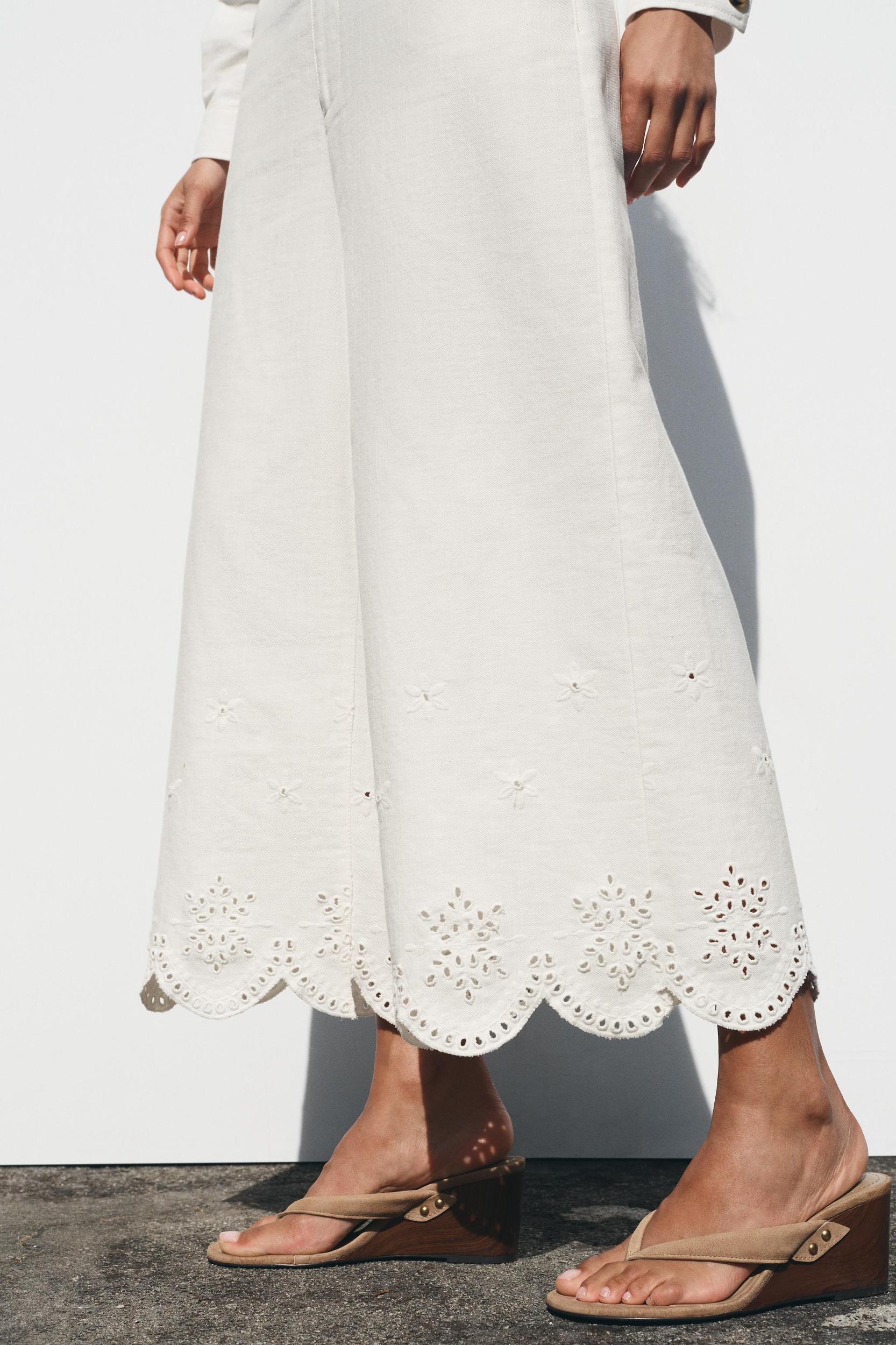 EYELET EMBROIDERED CULOTTES Product Image