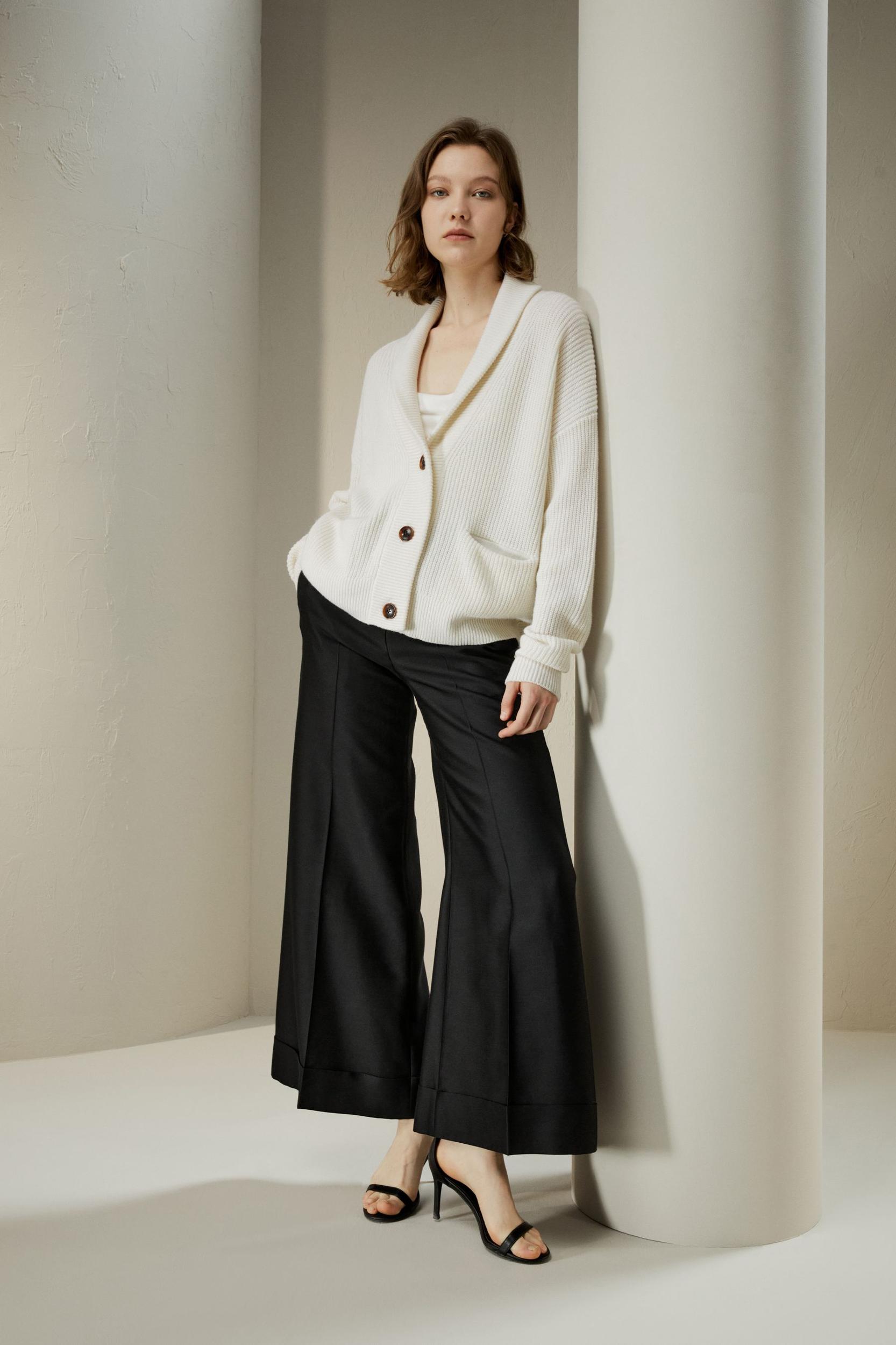 Wool-Cashmere Blend Shawl Collar Cardigan Product Image