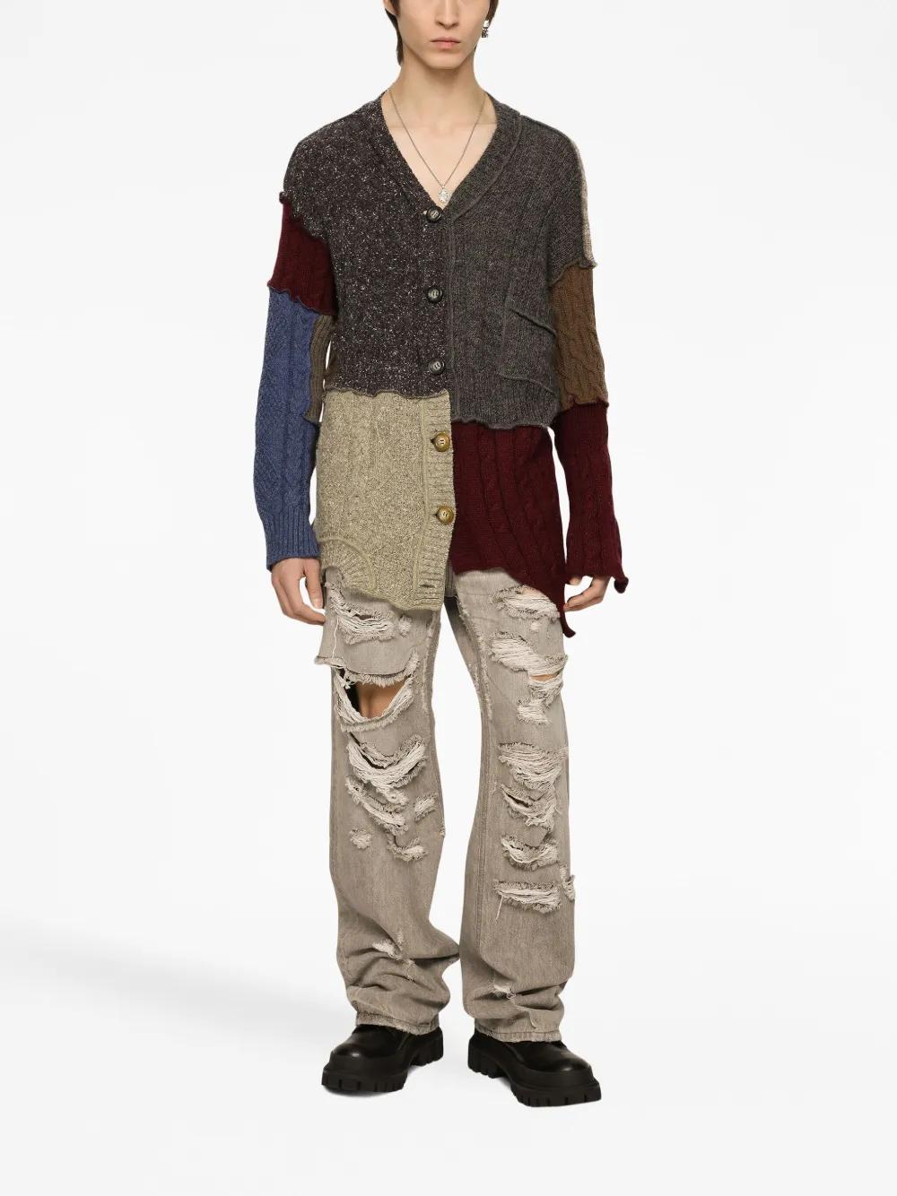 patchwork distressed cardigan Product Image