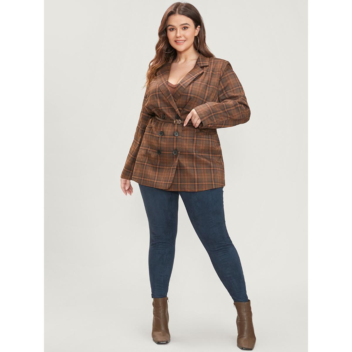 Plus Size Solid Elastic Waist Suede Leggings Women Indigo Casual High stretch Mid Rise Dailywear Leggings BloomChic 30/6X Product Image