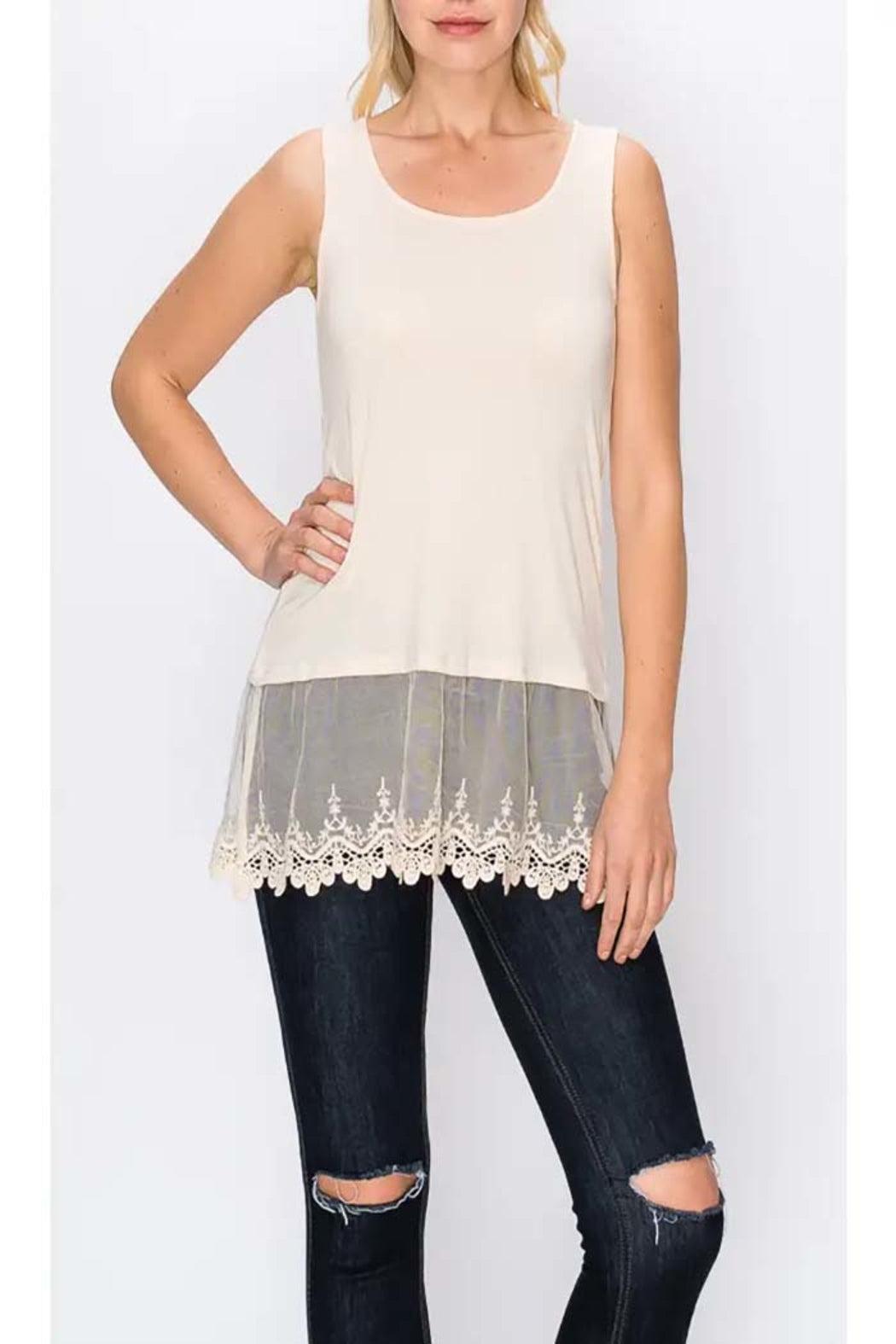 Tank Top With Lace Layer Product Image