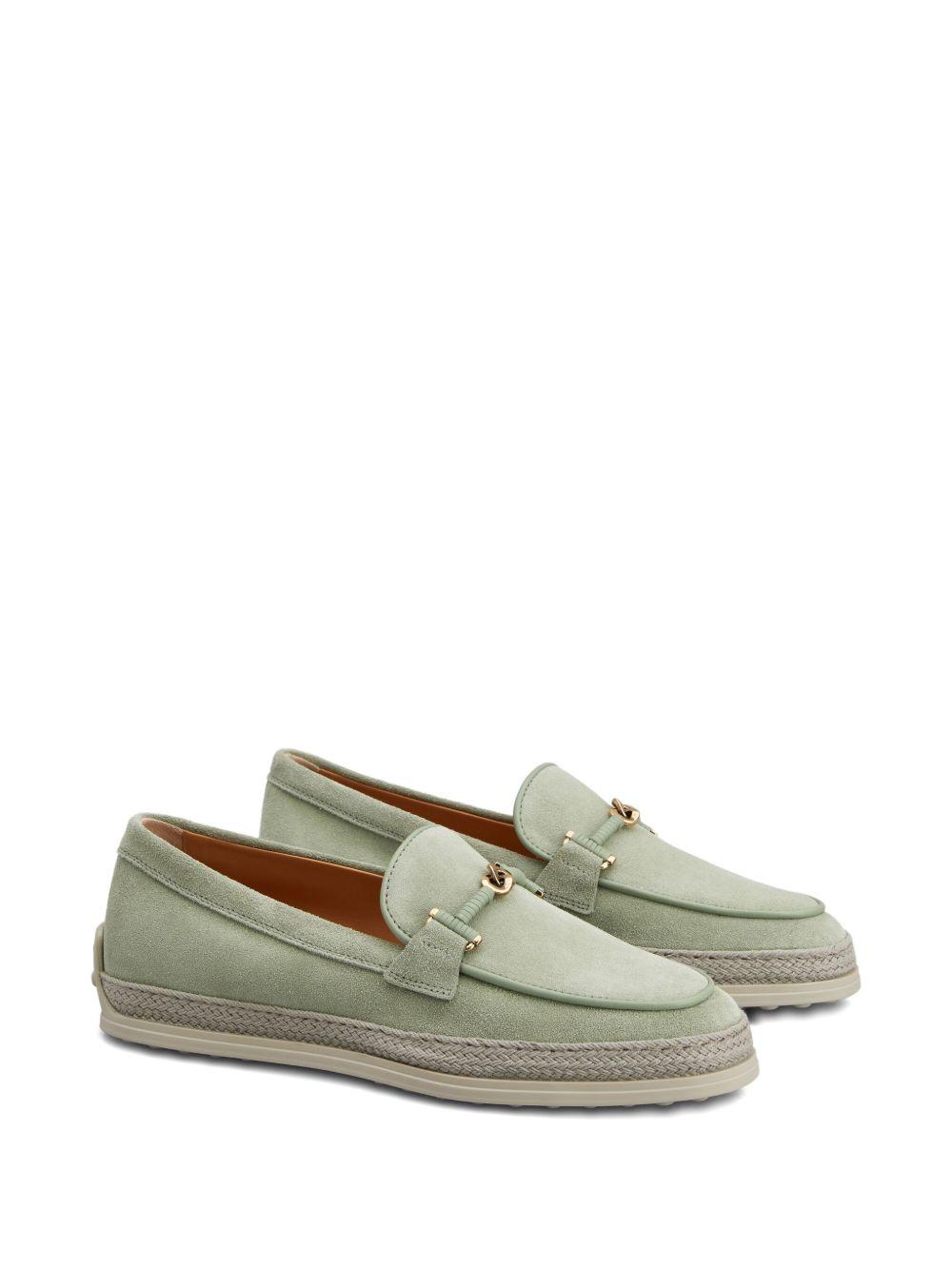 rafia-trimmed suede loafers Product Image
