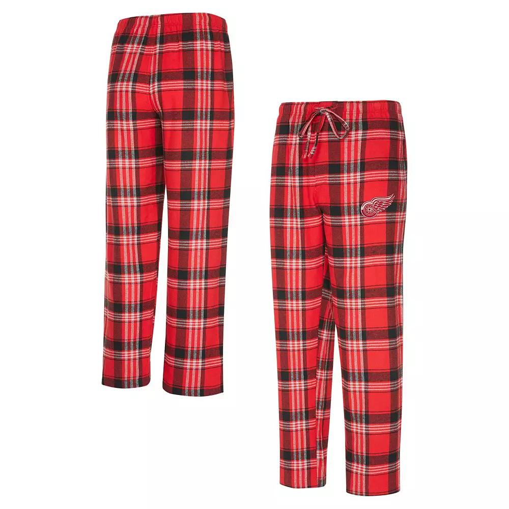 Men's Concepts Sport Red/Black Detroit Red Wings Region Flannel Sleep Pants, Size: Large Product Image