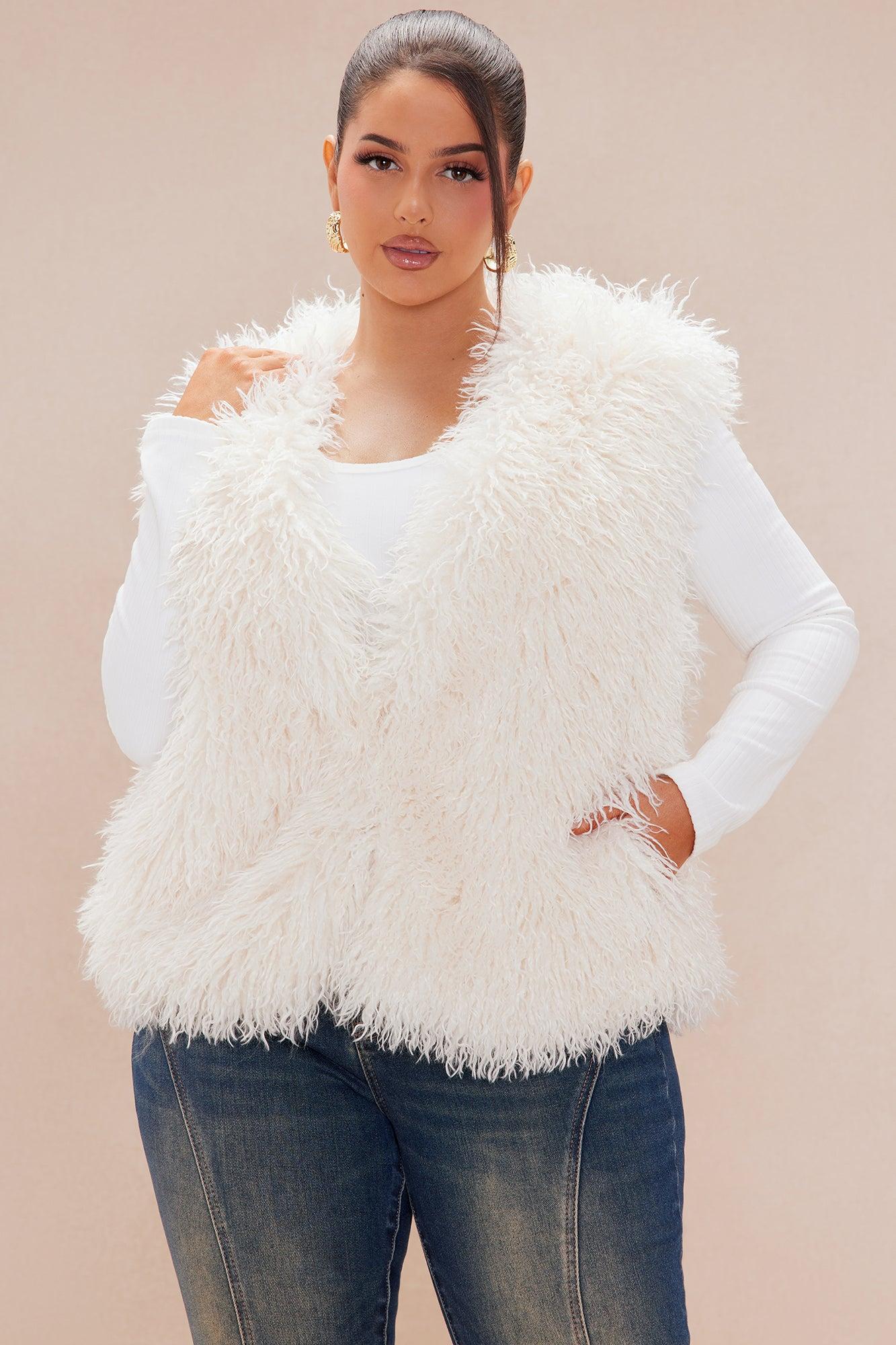 Mammoth Fur Vest - Cream Product Image