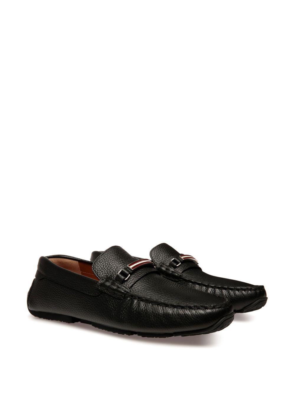 Pilot Driver Ebano grained leather loafers Product Image