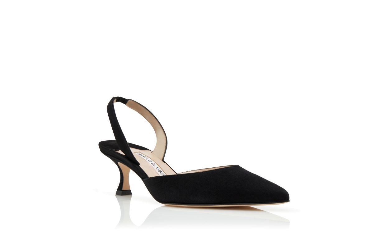 CAROLYNE Black Suede Slingback Pumps Product Image