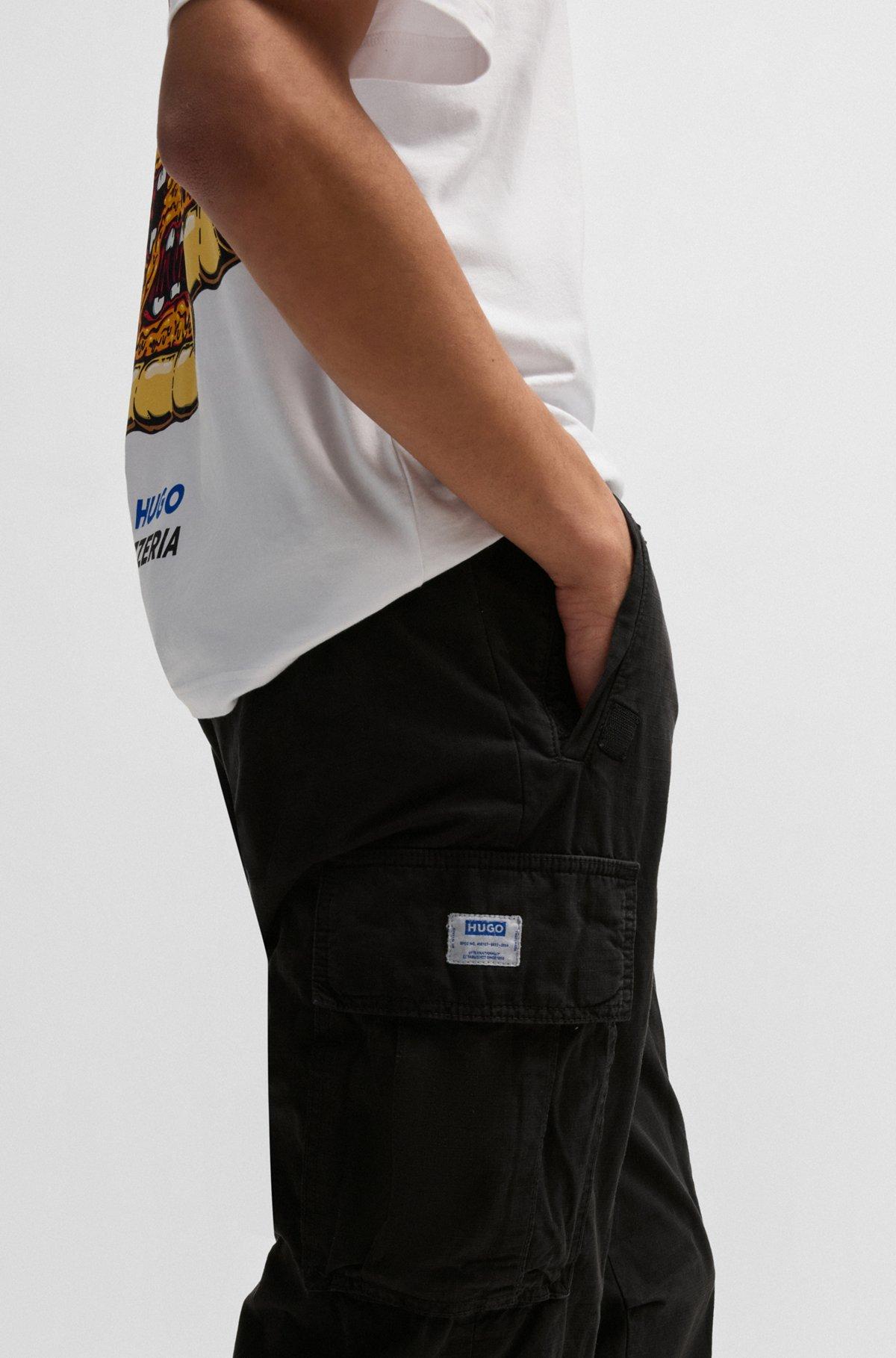 Baggy-fit cargo trousers in ripstop cotton Product Image