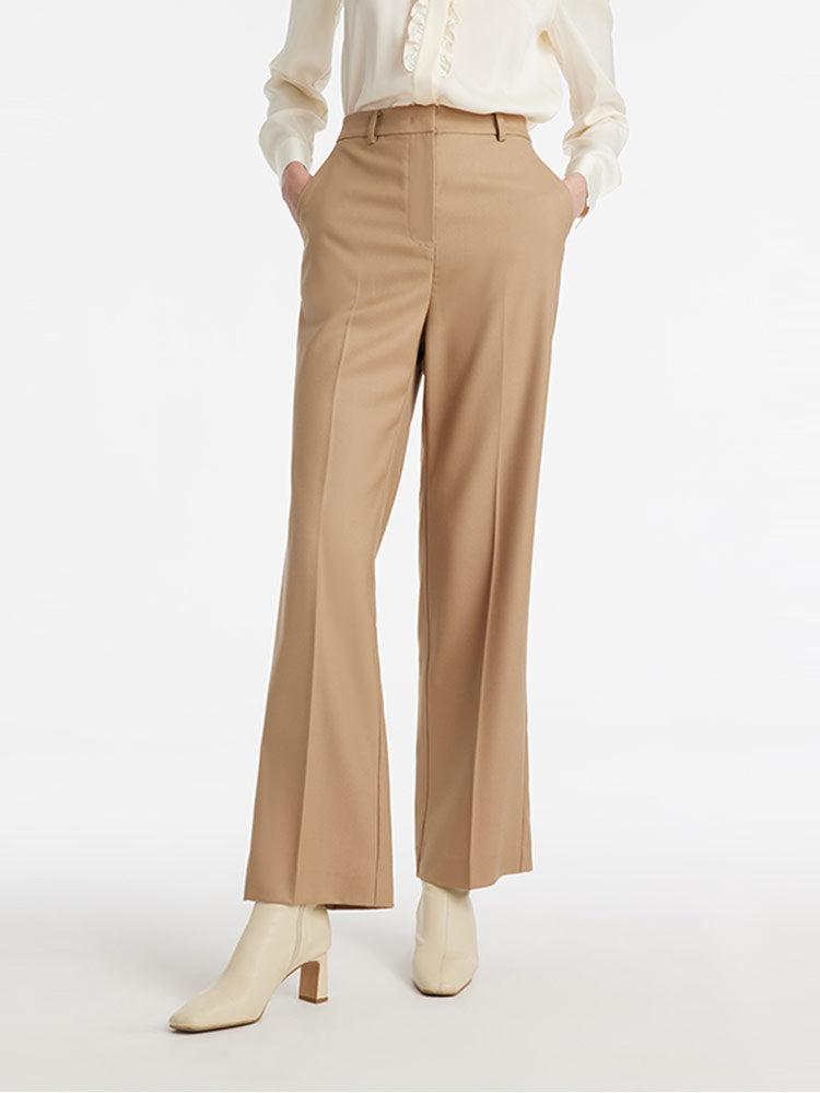 Worsted Wool Straight Women Pants Product Image