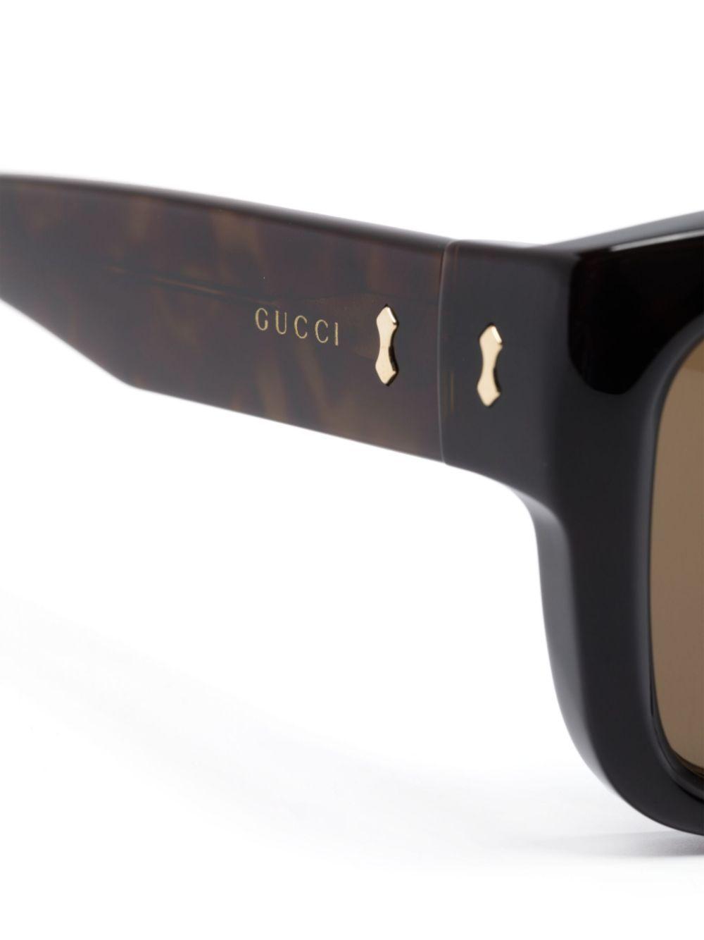 logo-engraved rectangle-frame sunglasses Product Image