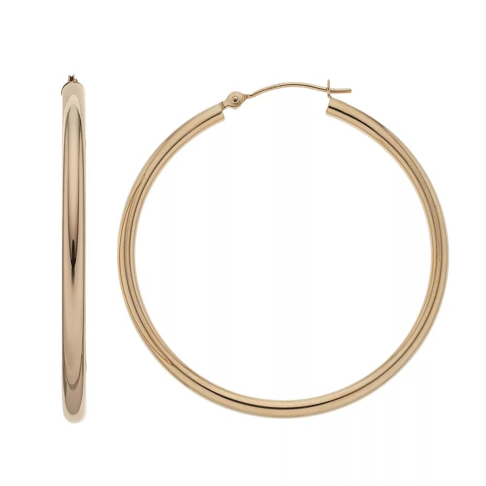 Forever 14K Hoop Earrings, Women's, 14k Gold Product Image
