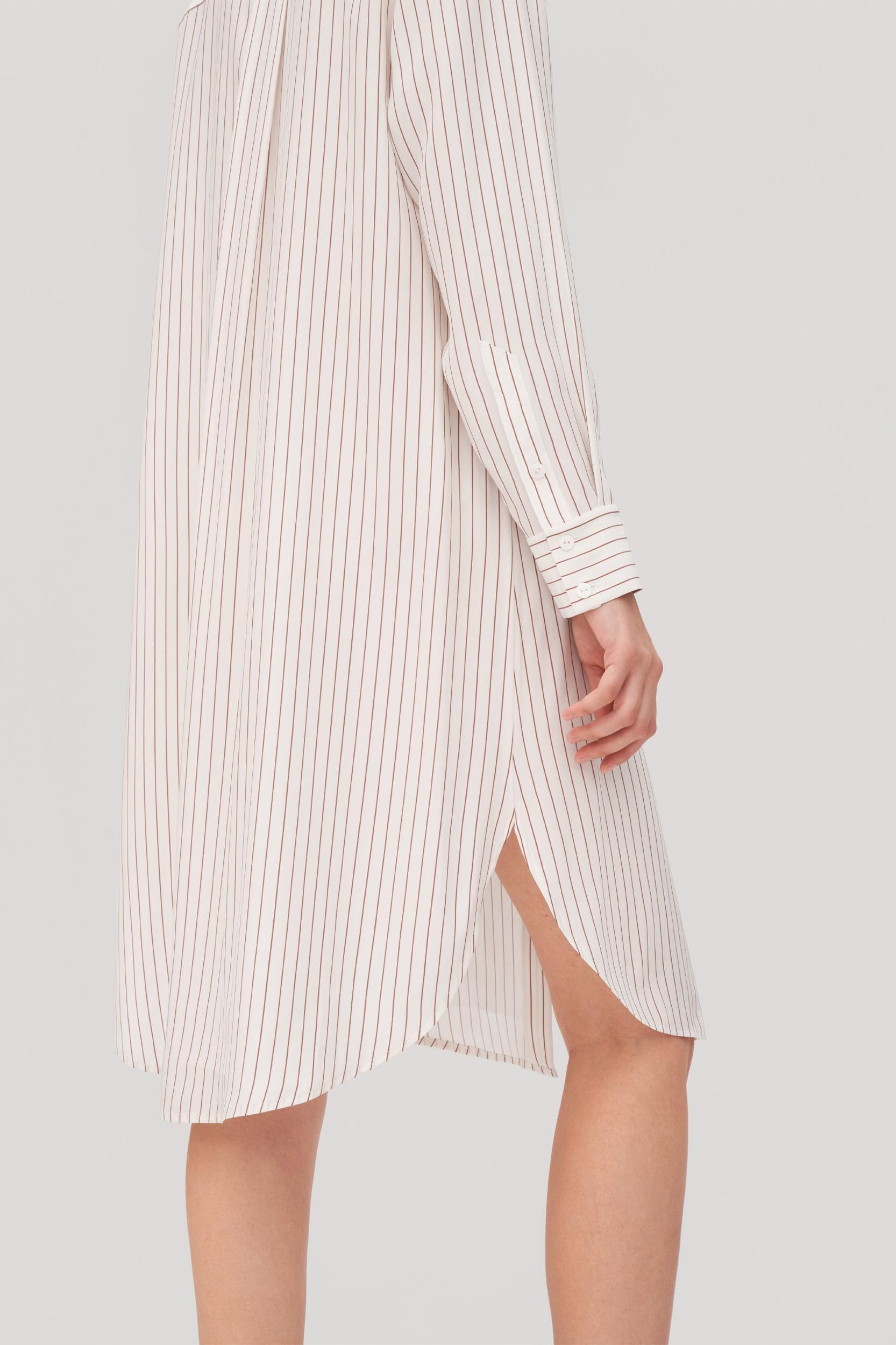 Pinstriped Freesia Shirt Dress Product Image