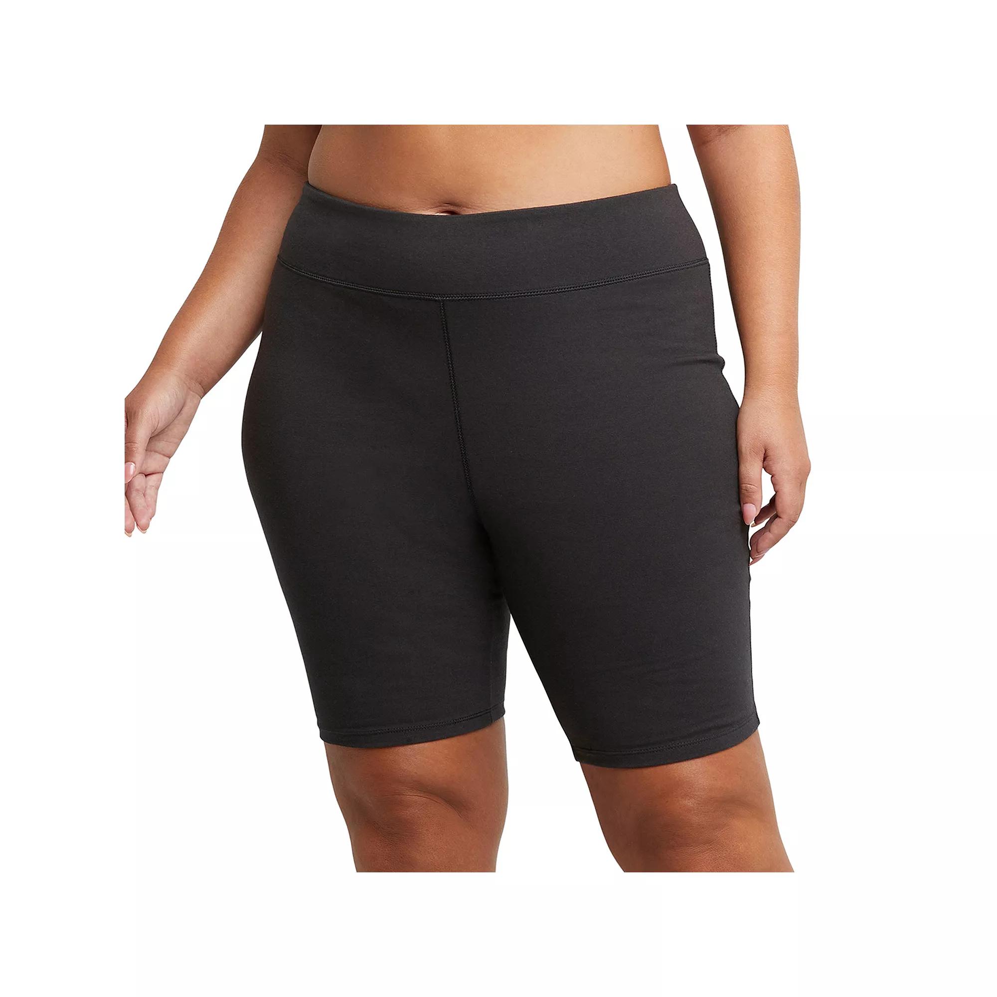 Plus Size Just My Size® Stretchy Jersey Bike Shorts, Women's, Size: 2XL, Black Product Image