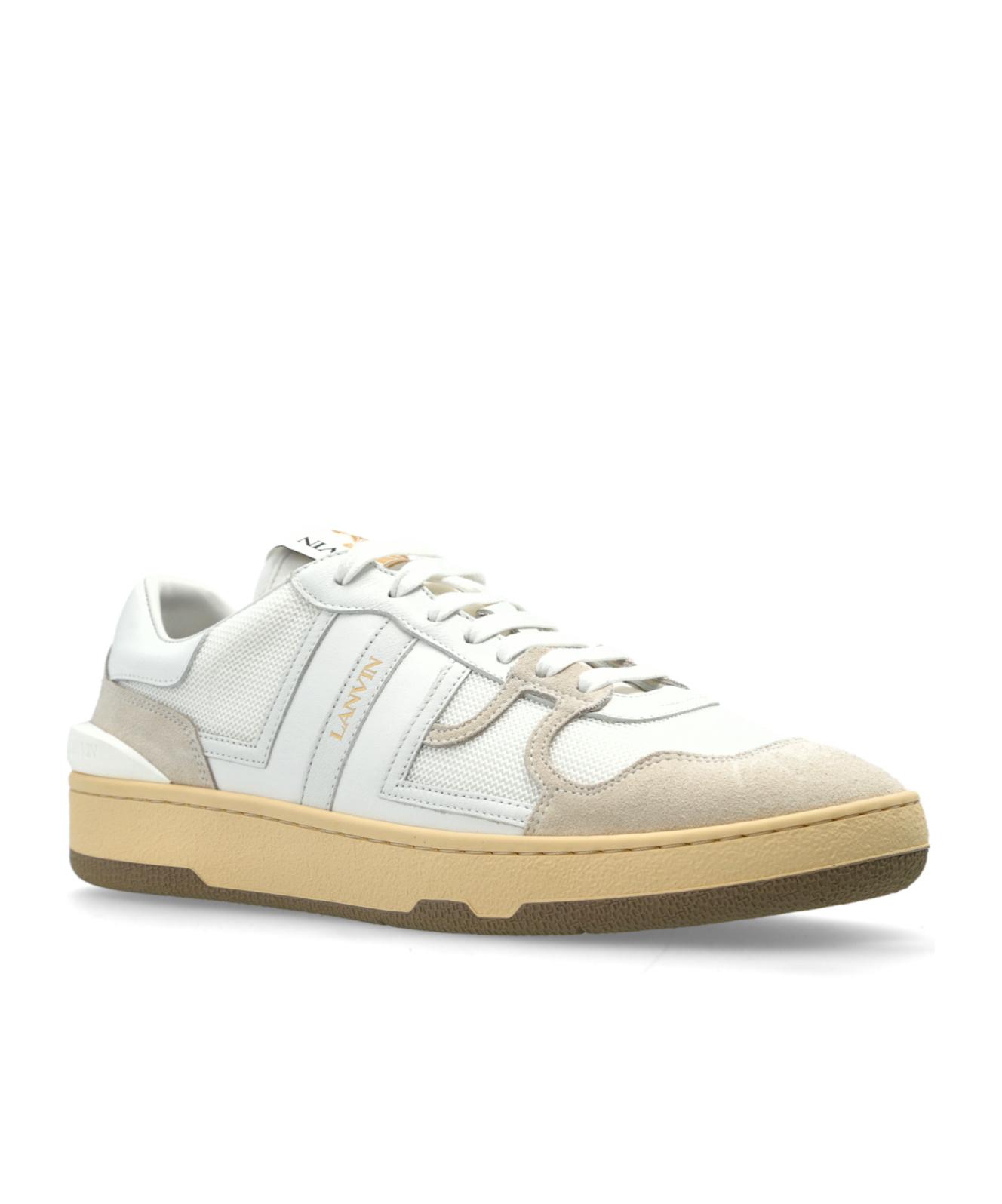 LANVIN Mesh And Leather Clay Sneakers With In White Product Image