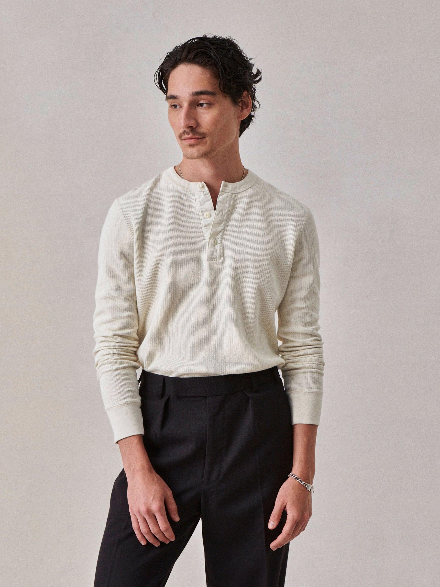 Natural Vintage Thermal Henley Product Image