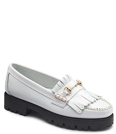 G.H. Bass Womens Lianna Kiltie Bit Buckle Fringe Super Lug Weejun Loafers Product Image