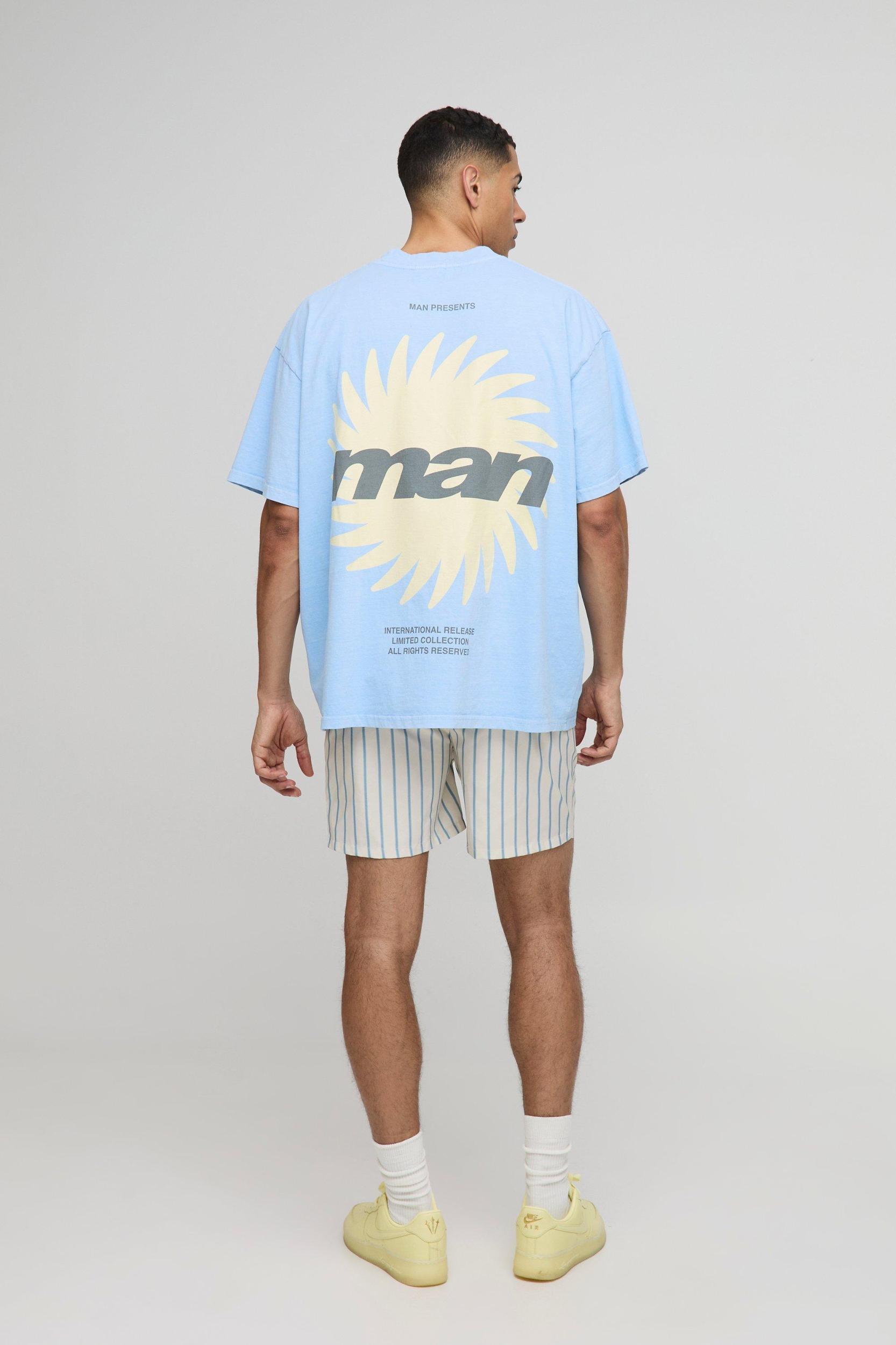 Oversized Extended Neck Washed Man Graphic T-Shirt | boohooMAN USA Product Image