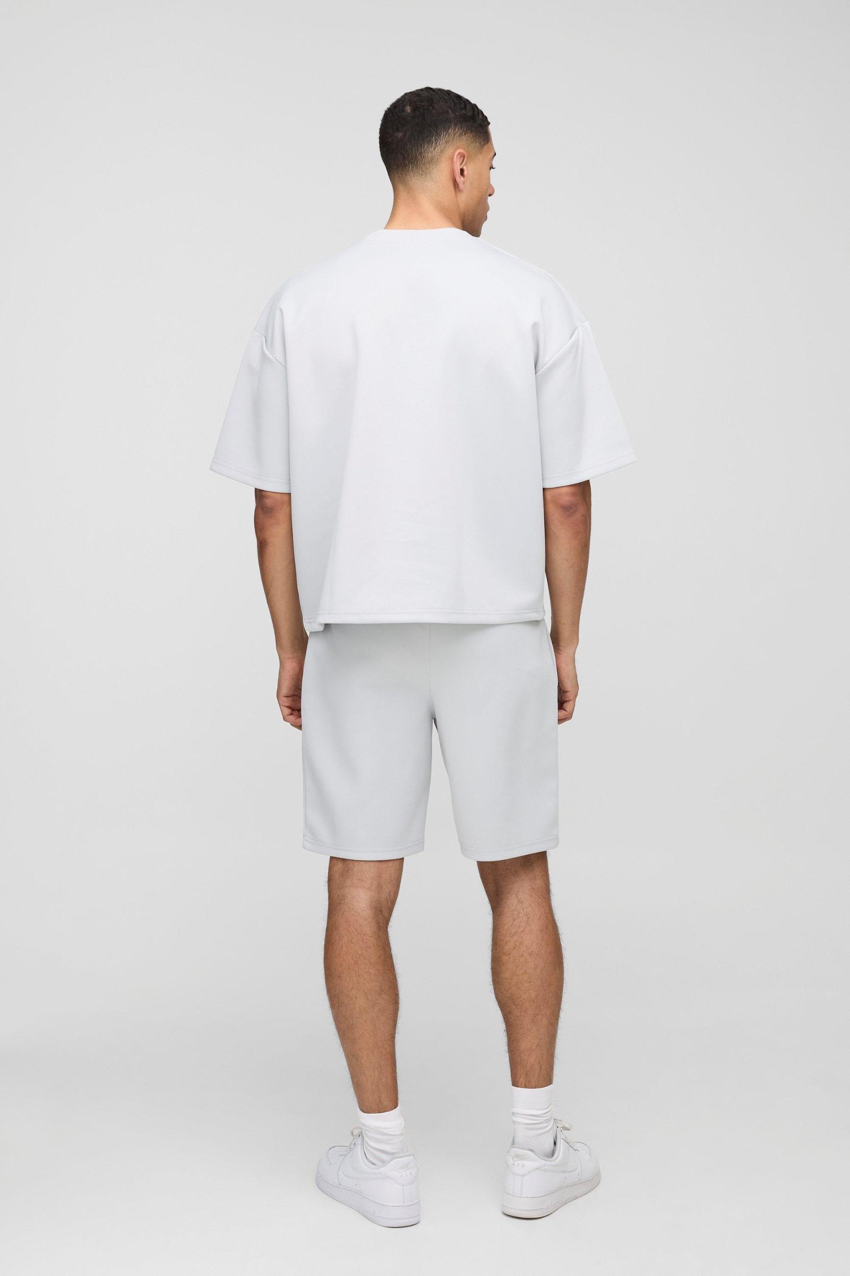 Oversized Boxy Scuba T-Shirt & Short Set | boohooMAN USA Product Image