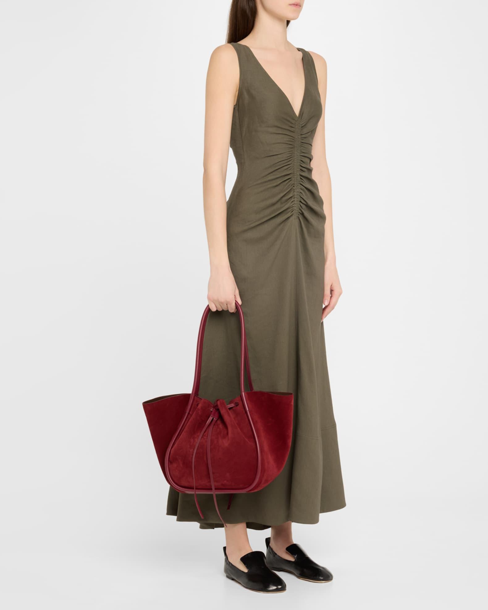Large Ruched Suede Tote Bag Product Image