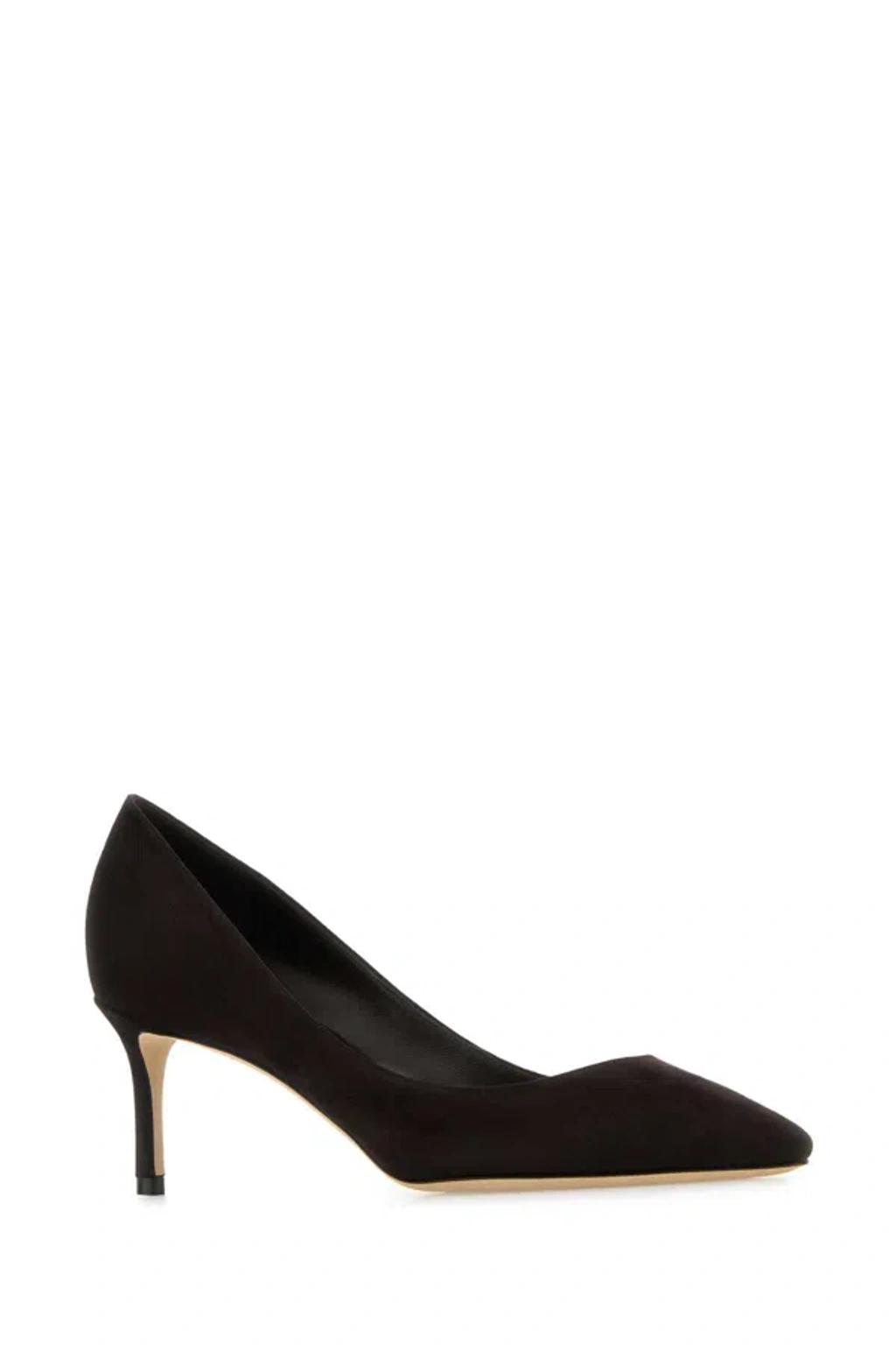 JIMMY CHOO Dark Brown Suede Pumps In Black Product Image