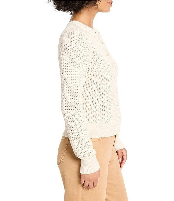 NIC + ZOE Party Cardy Round Neck long Sleeve Button Front Cardigan Product Image