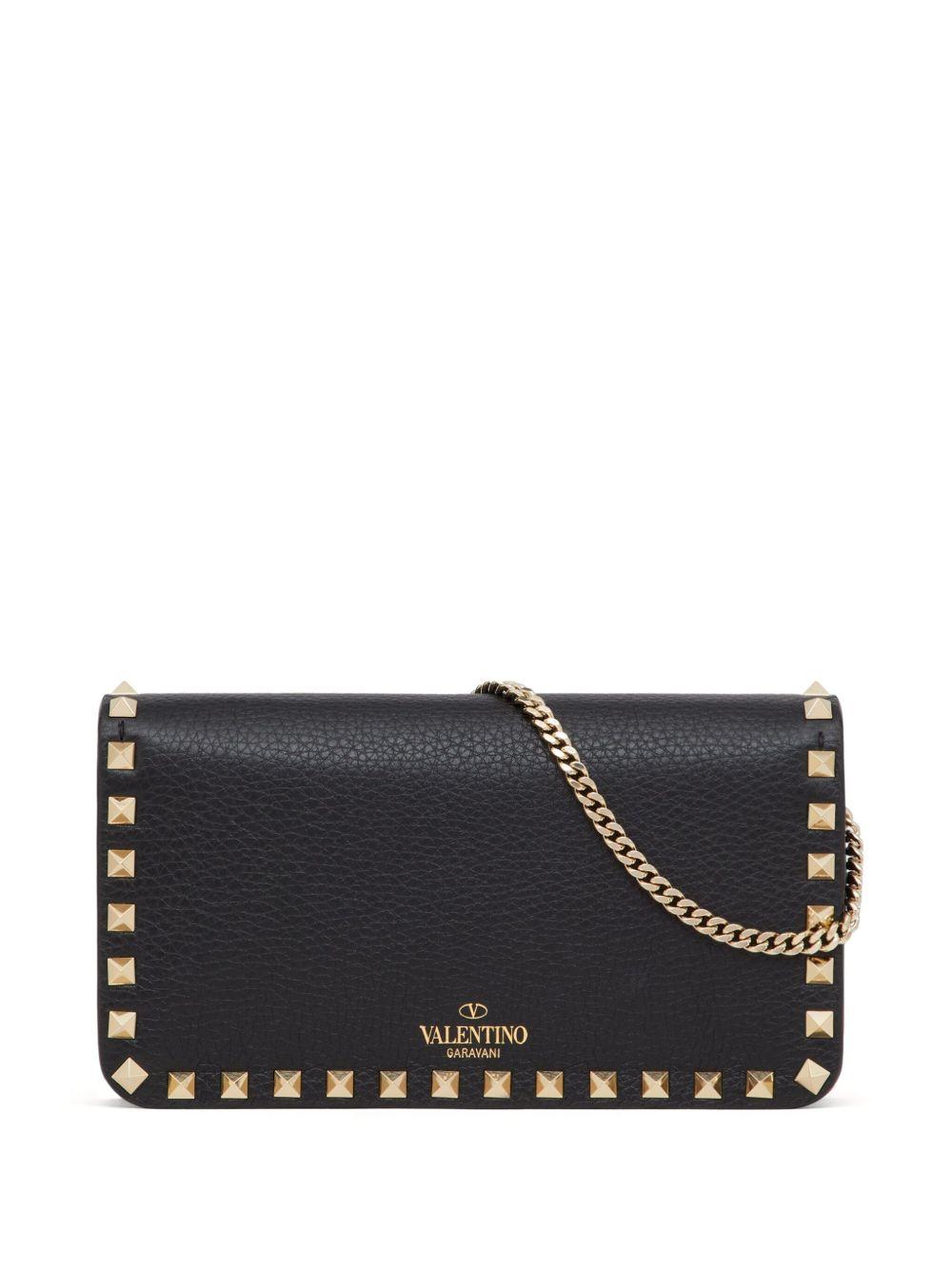 Rockstud leather clutch bag Product Image