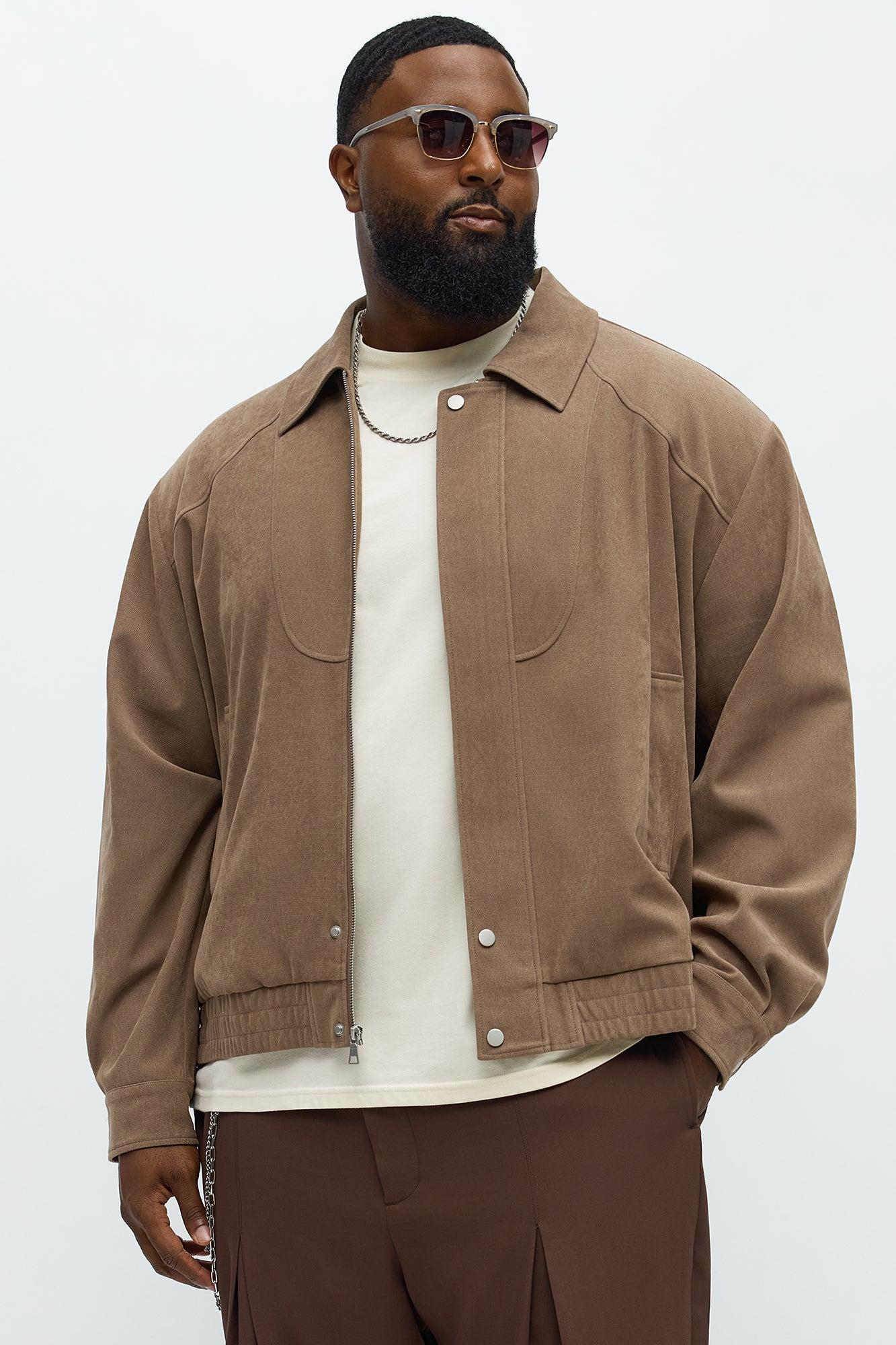 Side Street Paneled Bomber Jacket - Brown Male Product Image