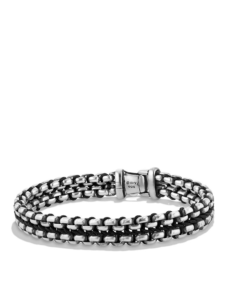 Mens Woven Box Chain Bracelet in Sterling Silver Product Image