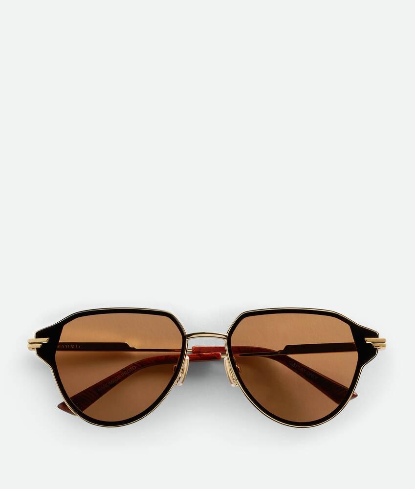 Glaze Metal Aviator Sunglasses in Gold / Brown Product Image