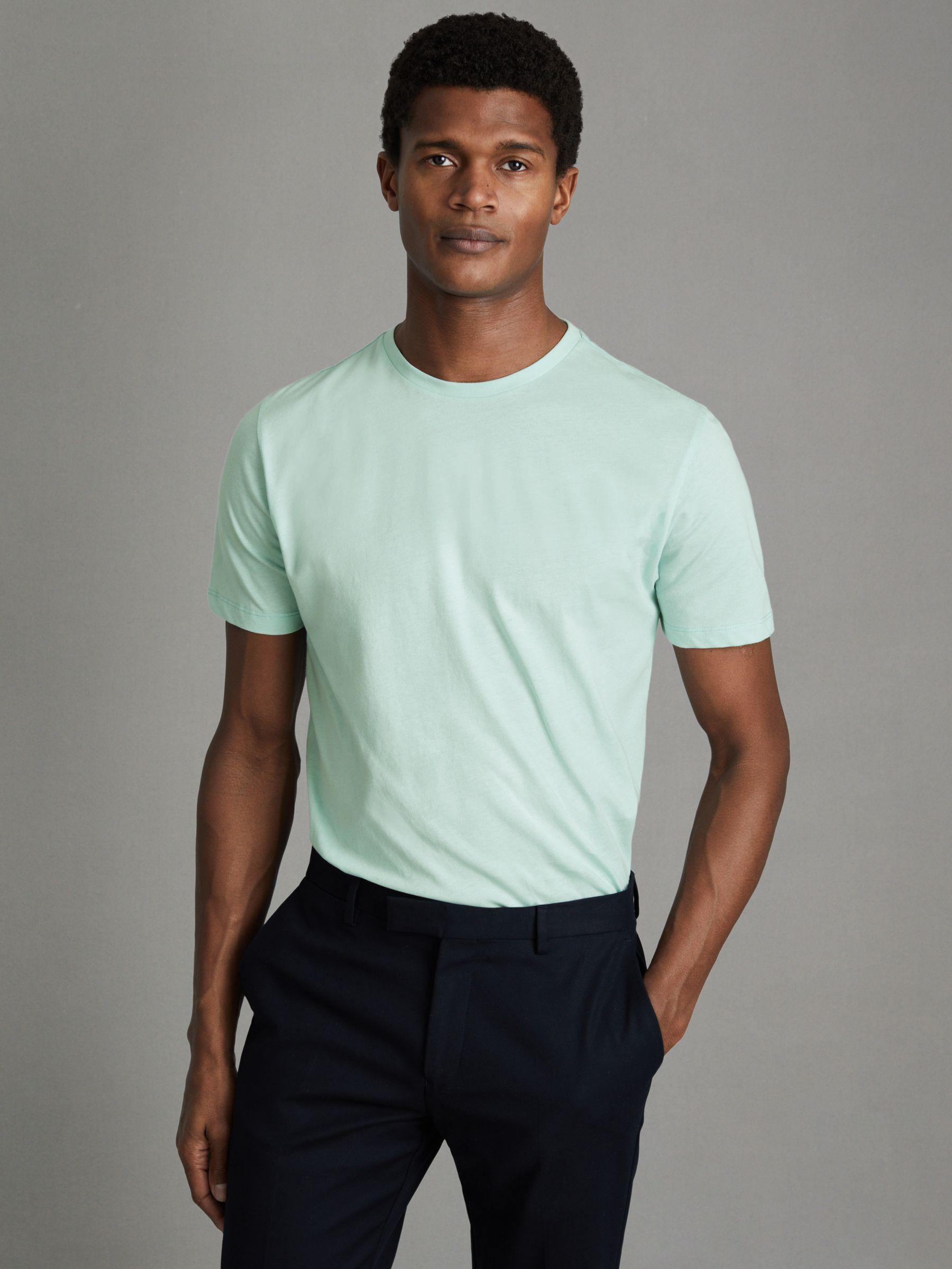 Cotton Crew Neck T-Shirt in Mint Product Image