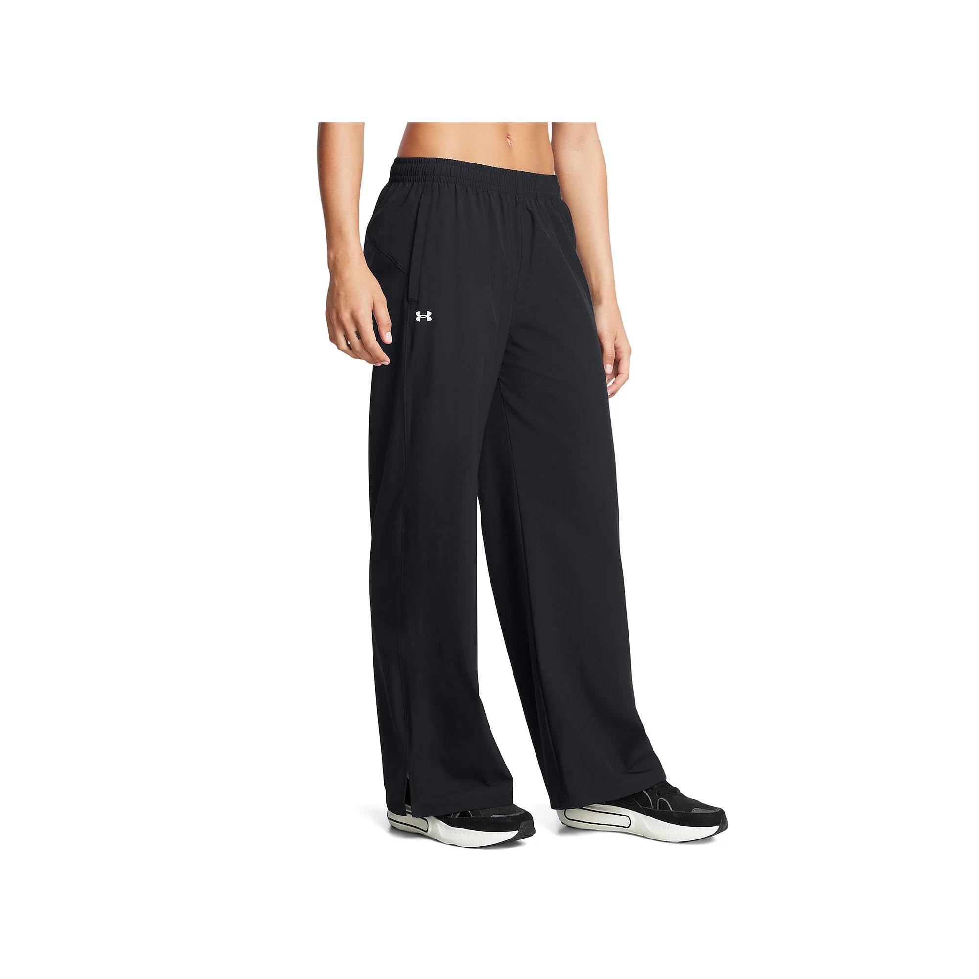 Women's Under Armour Rival Wide Leg Pants, Size: Medium, Black Product Image