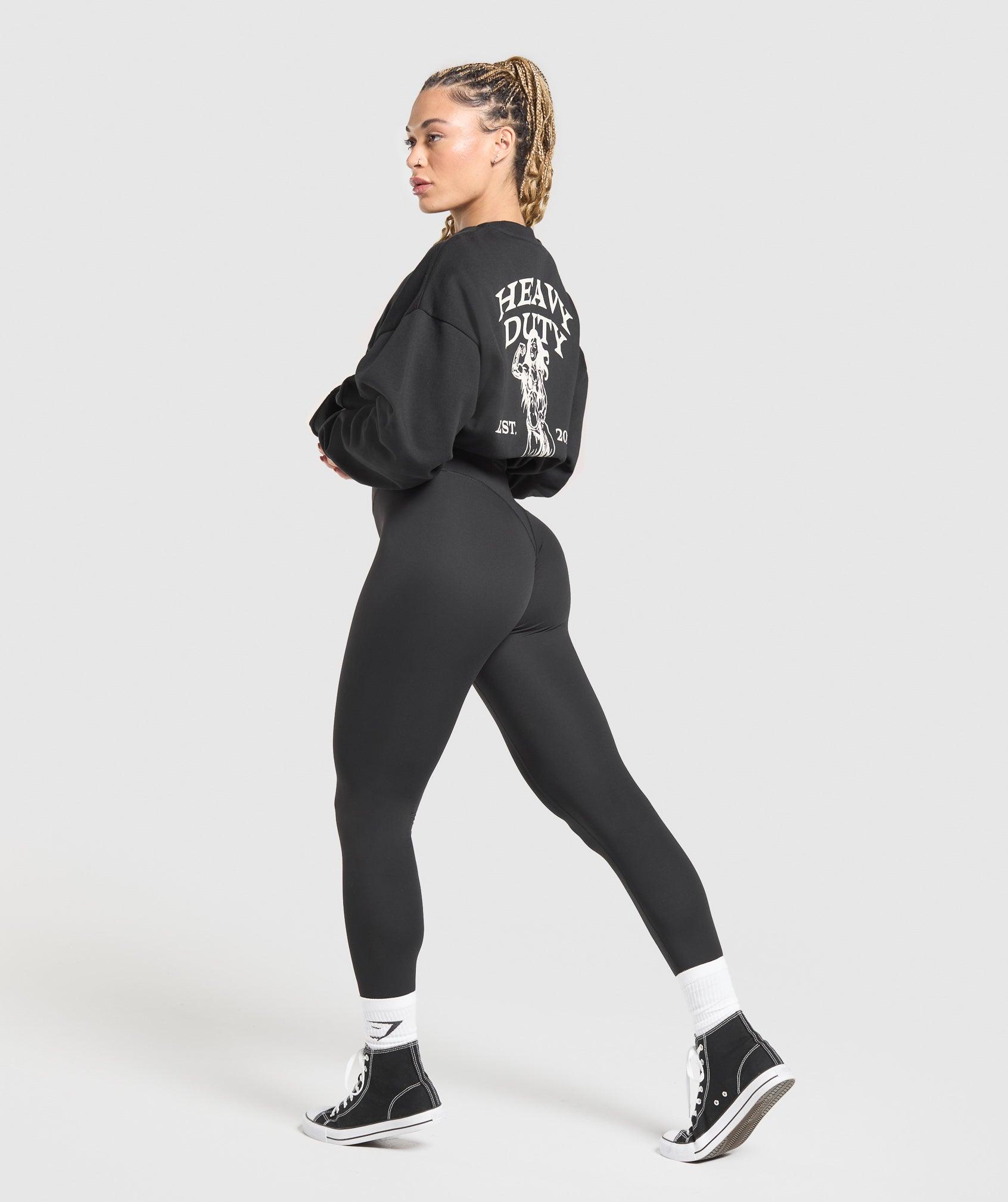 Gymshark Heavy Duty Graphic Oversized Pullover - Black Female Product Image
