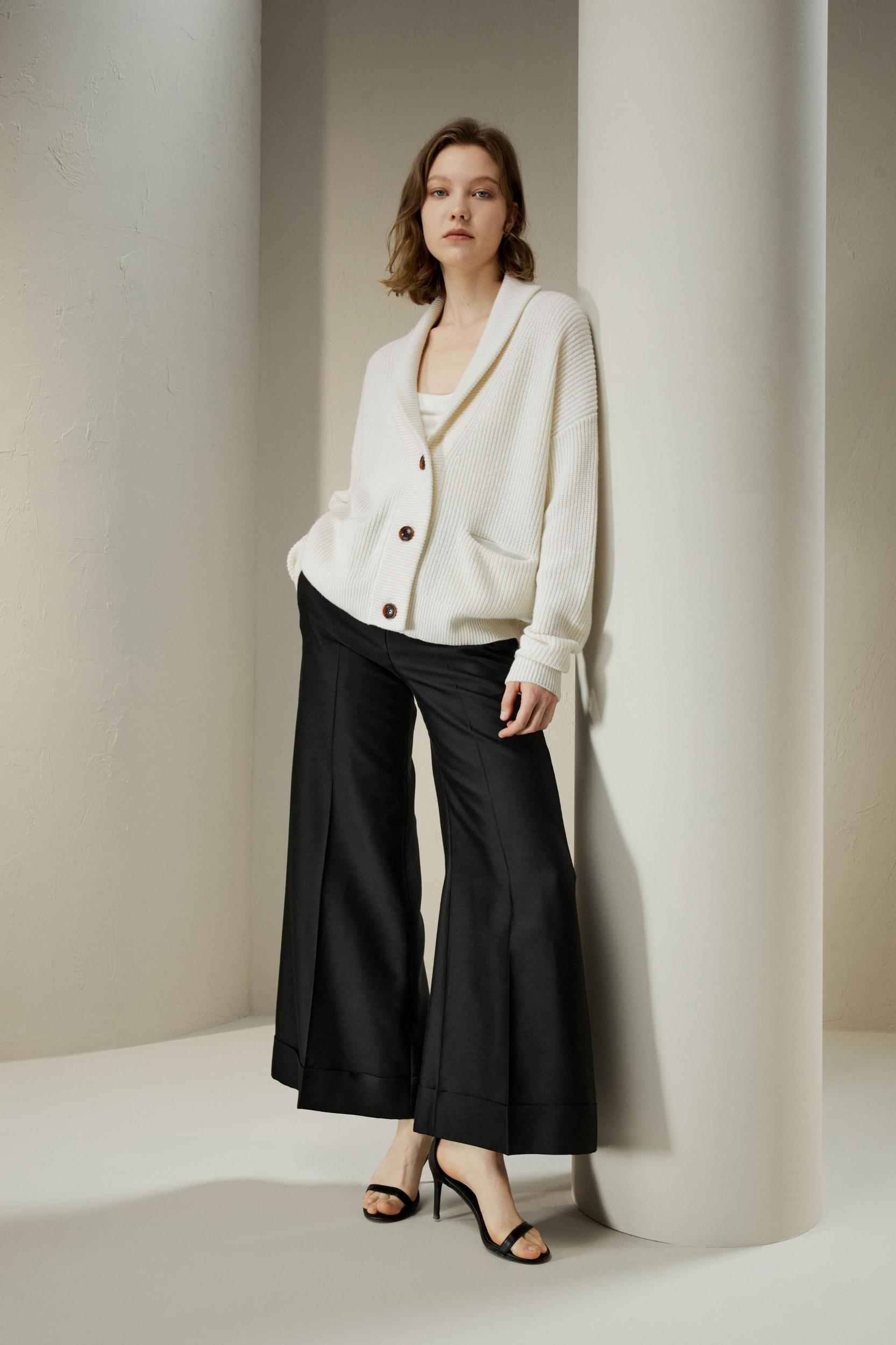 Wool-Cashmere Blend Shawl Collar Cardigan Product Image