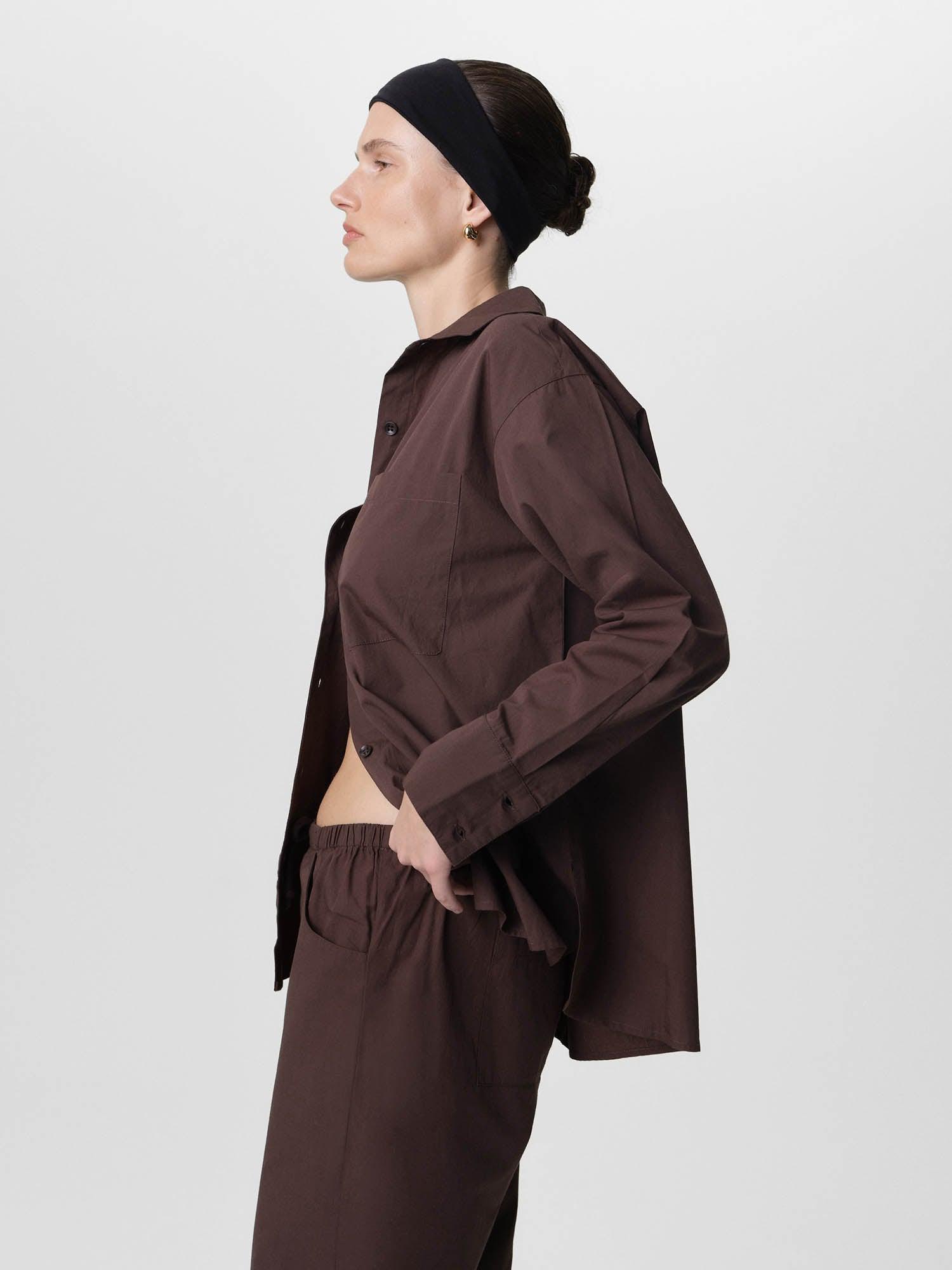 Organic Poplin Long Sleeve Button Down Female Product Image