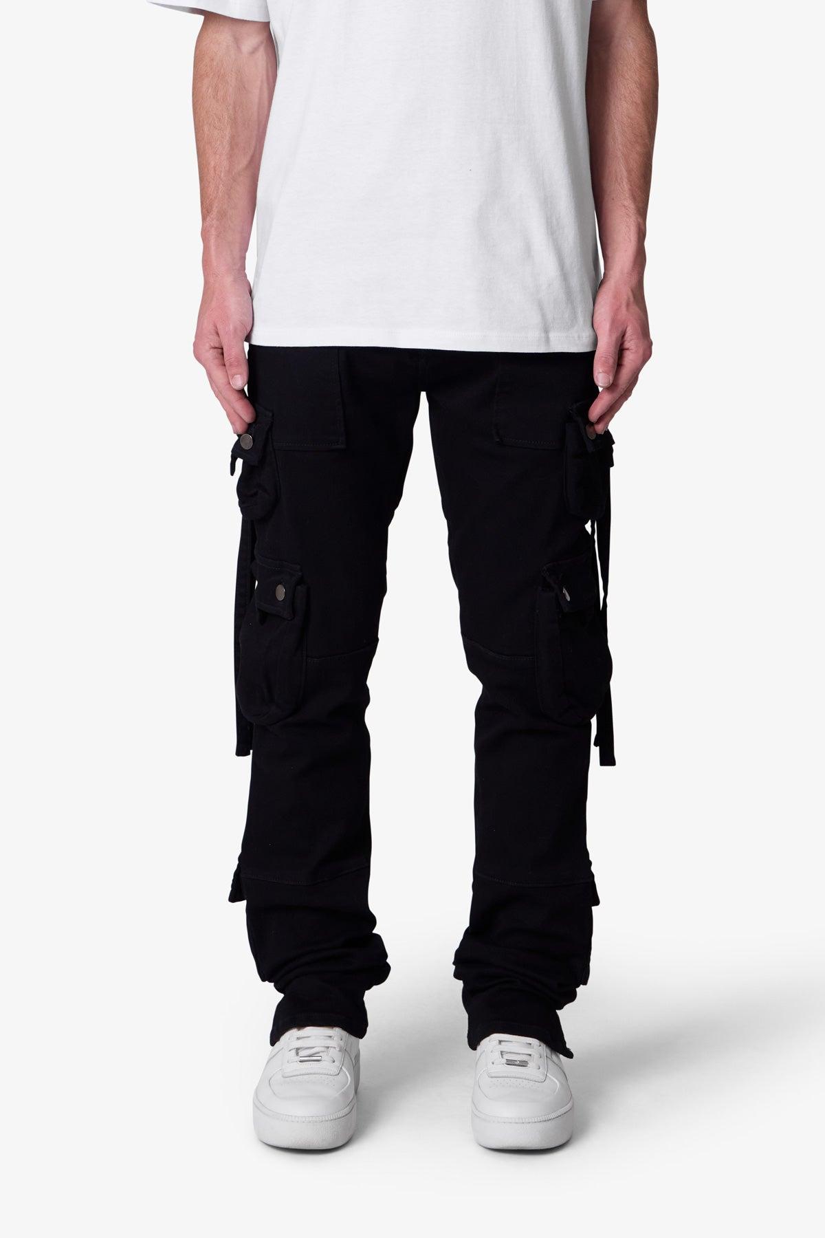 D152 Cargo Straight Denim - Black Male Product Image