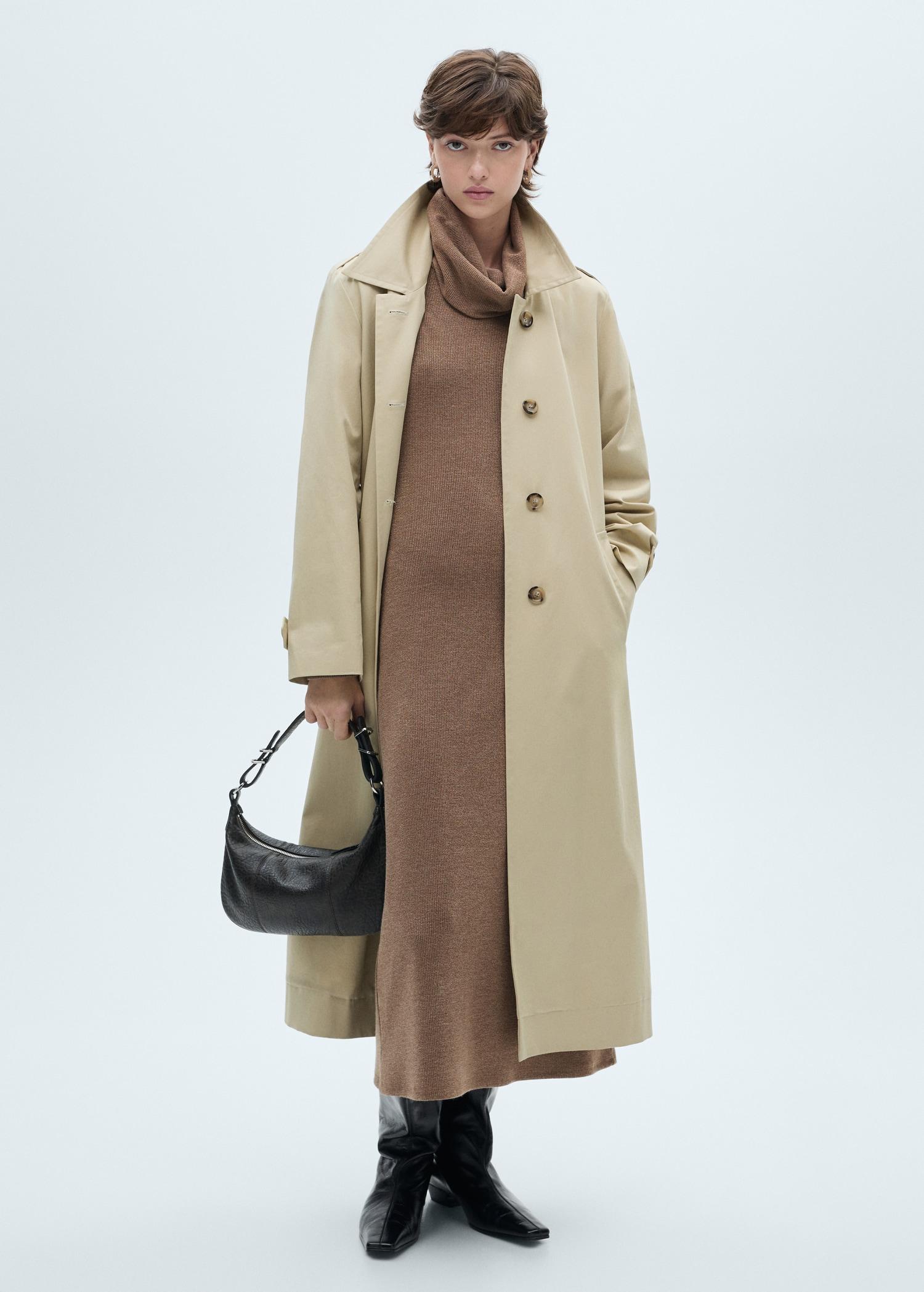 Knitted turtleneck dress - Women | MANGO USA Product Image