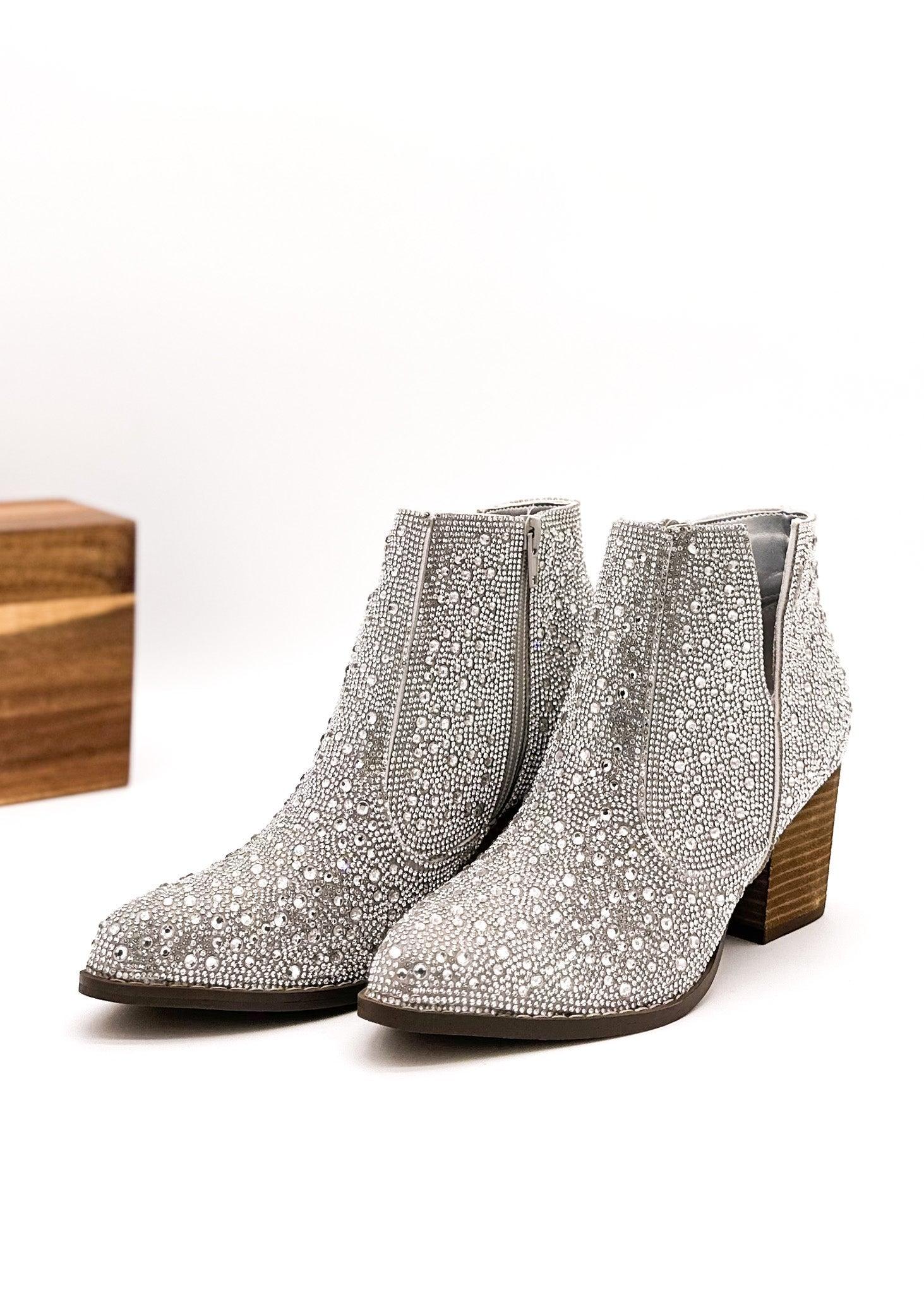 Shine Star Rhinestone Bootie in Silver (Online Exclusive) Product Image