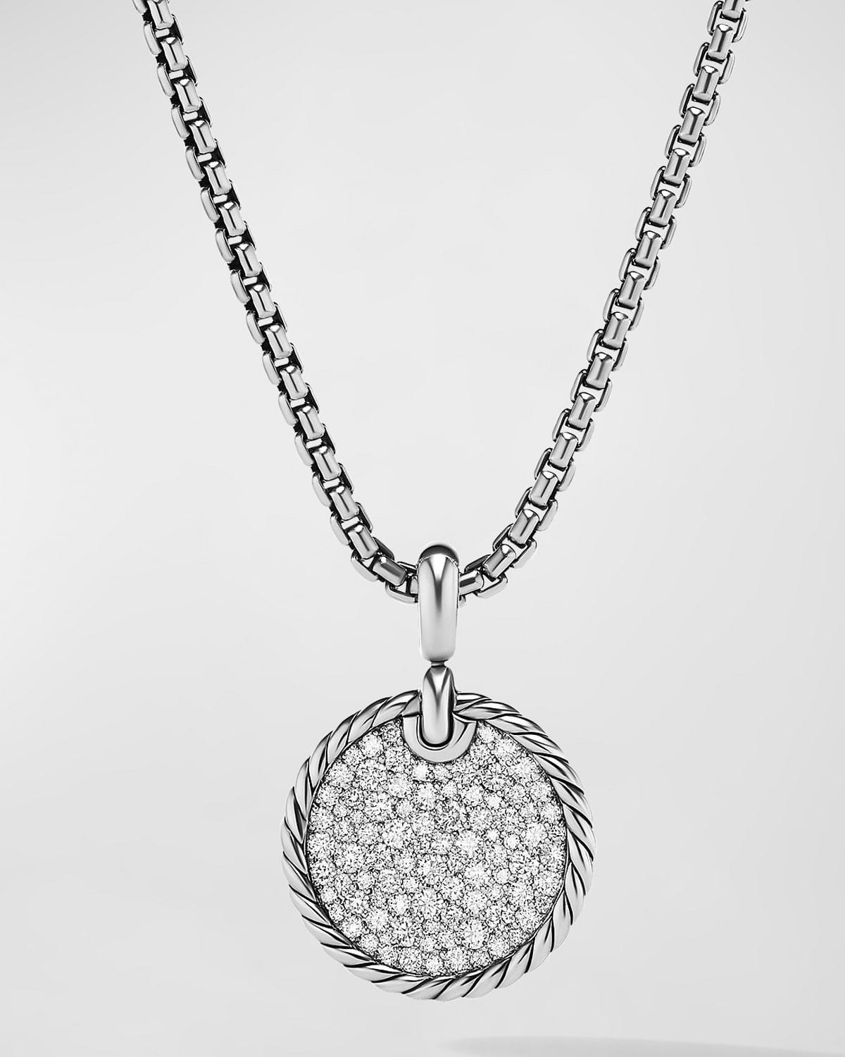 David Yurman Sterling Elements Diamond Pave Disc Pendant Product Image