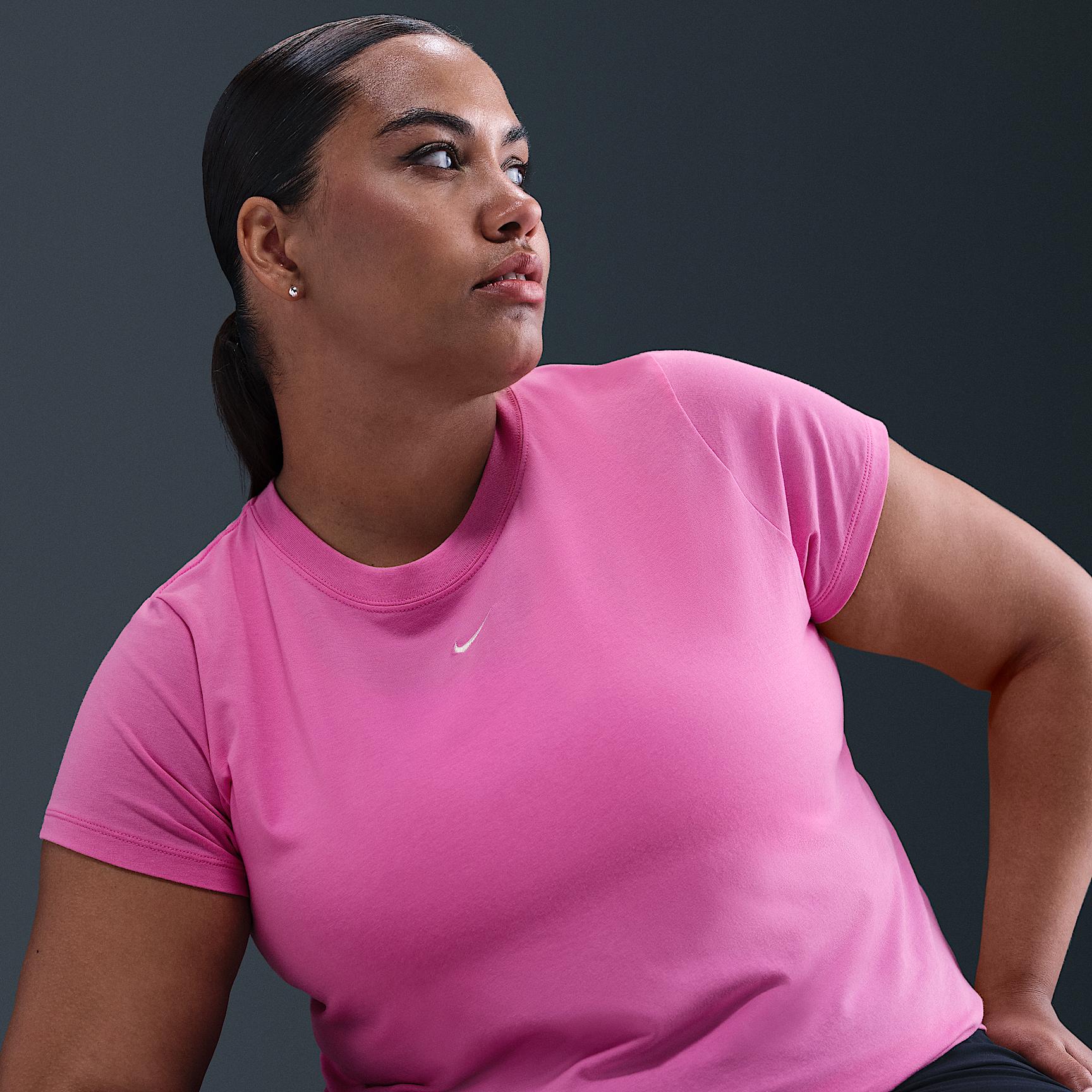 Womens Nike Sportswear Chill Knit Cropped T-Shirt (Plus Size) | FZ2479-675 Product Image